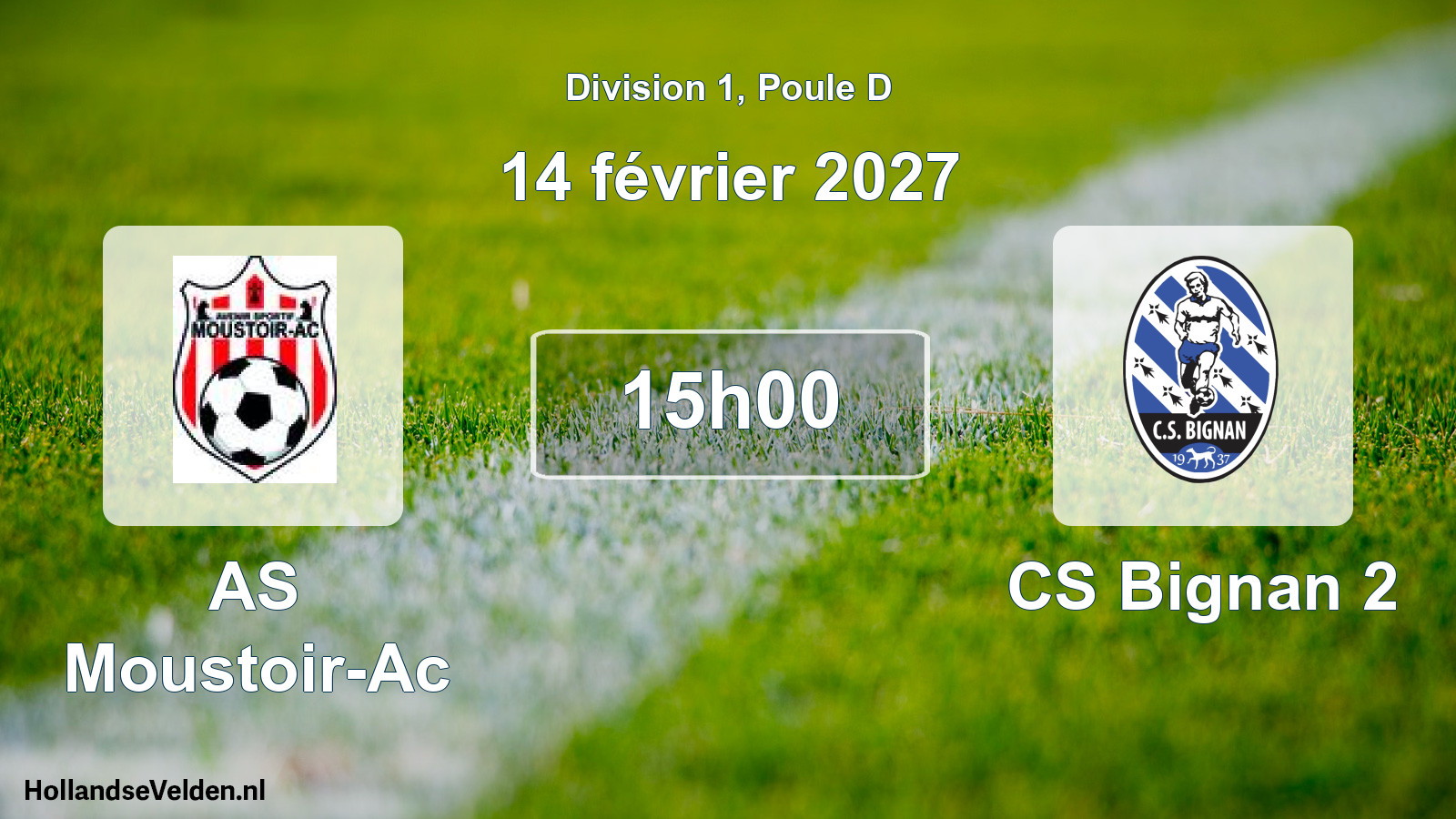 Match programmé: AS Moustoir-Ac - CS Bignan 2 (14 février 2027)