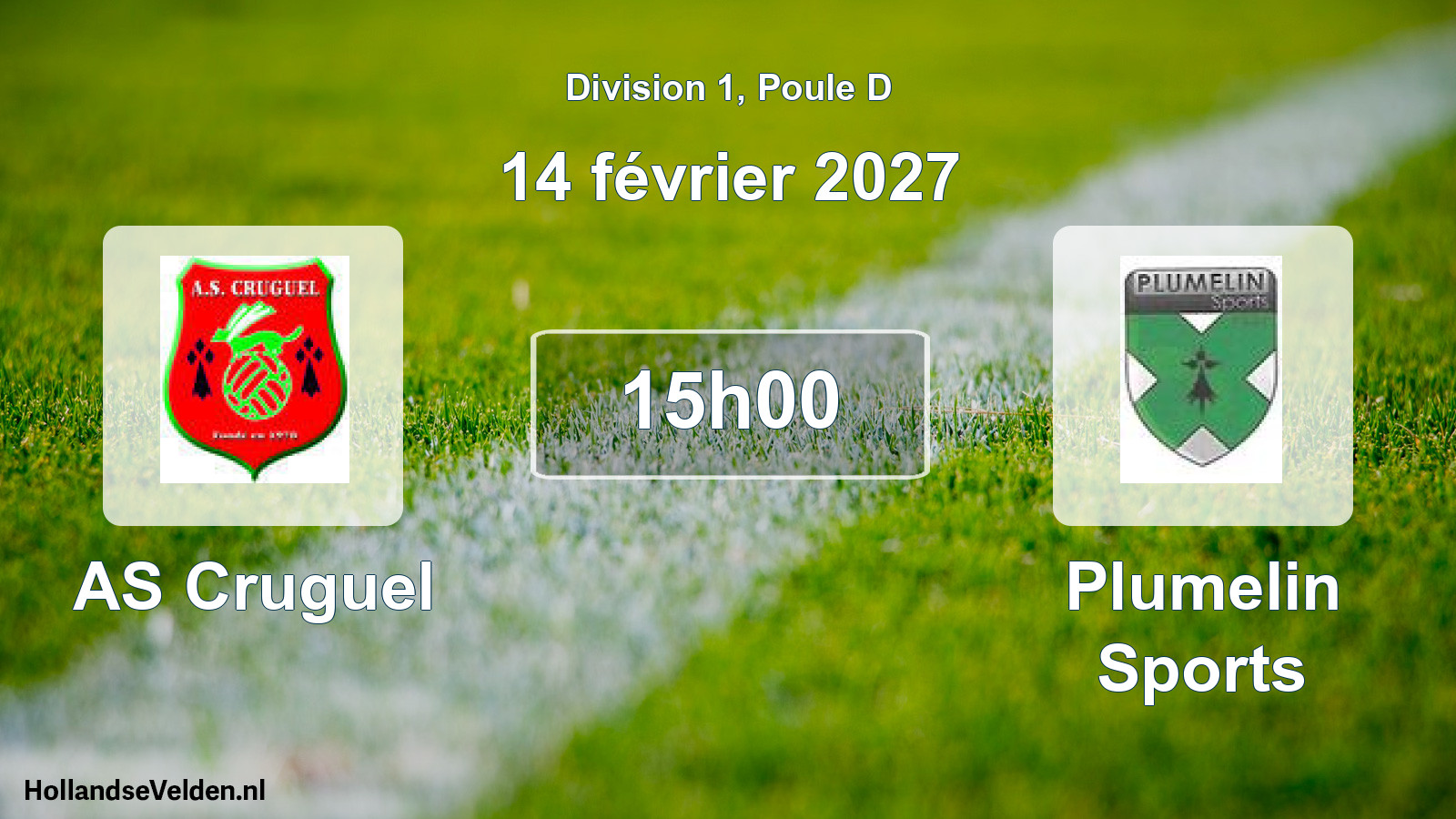 Match programmé: AS Cruguel - Plumelin Sports (14 février 2027)