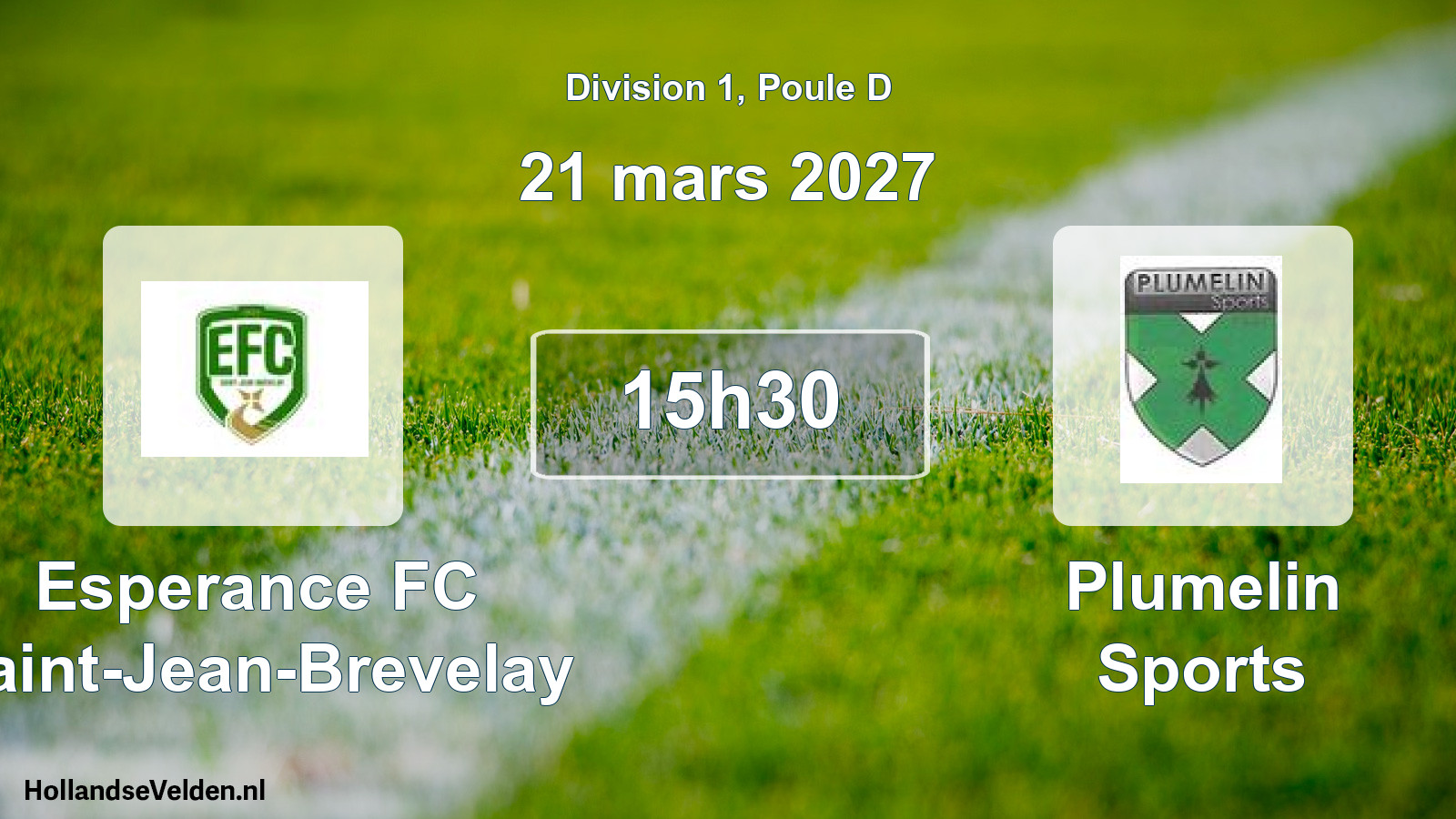 Match programmé: Esperance FC Saint-Jean-Brevelay - Plumelin Sports (21 mars 2027)
