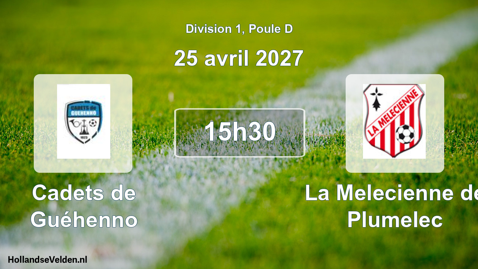 Match programmé: Cadets de Guéhenno - La Melecienne de Plumelec (25 avril 2027)