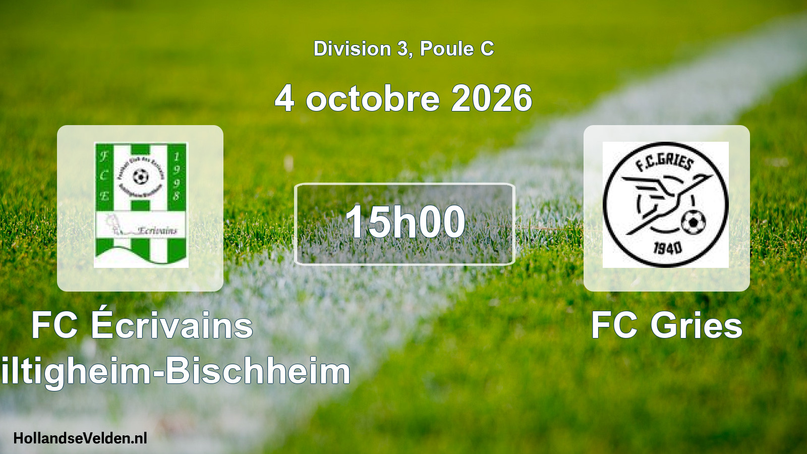 Scheduled Match: FC Écrivains Schiltigheim-Bischheim - FC Gries (4 October 2026)