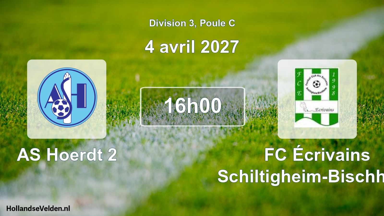 Scheduled Match: AS Hoerdt 2 - FC Écrivains Schiltigheim-Bischheim (4 April 2027)