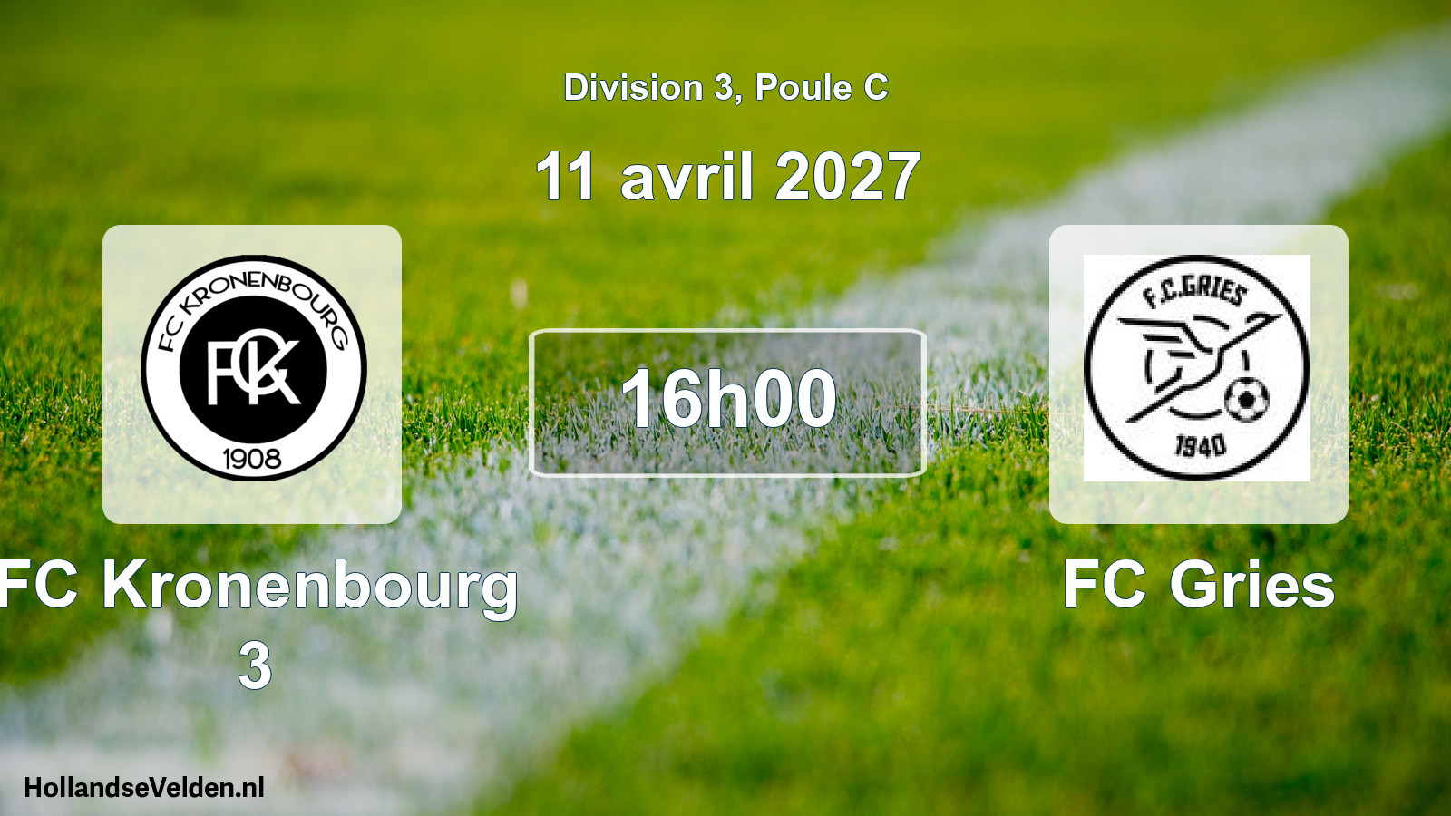 Scheduled Match: FC Kronenbourg 3 - FC Gries (11 April 2027)