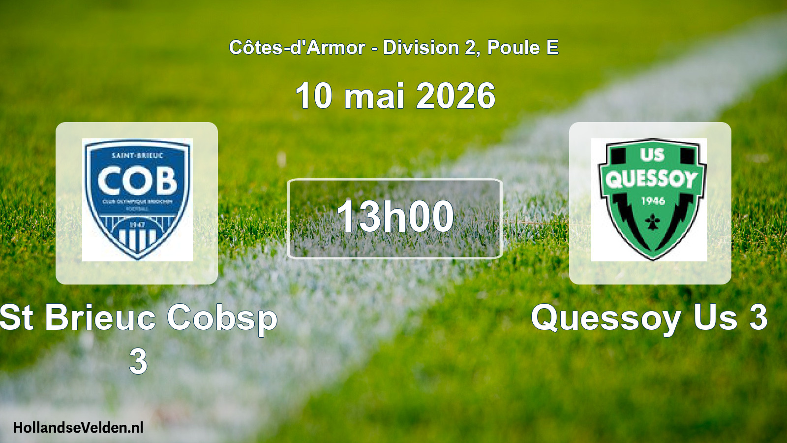Geplande wedstrijd: St Brieuc Cobsp 3 - Quessoy Us 3 (10 mai 2026)