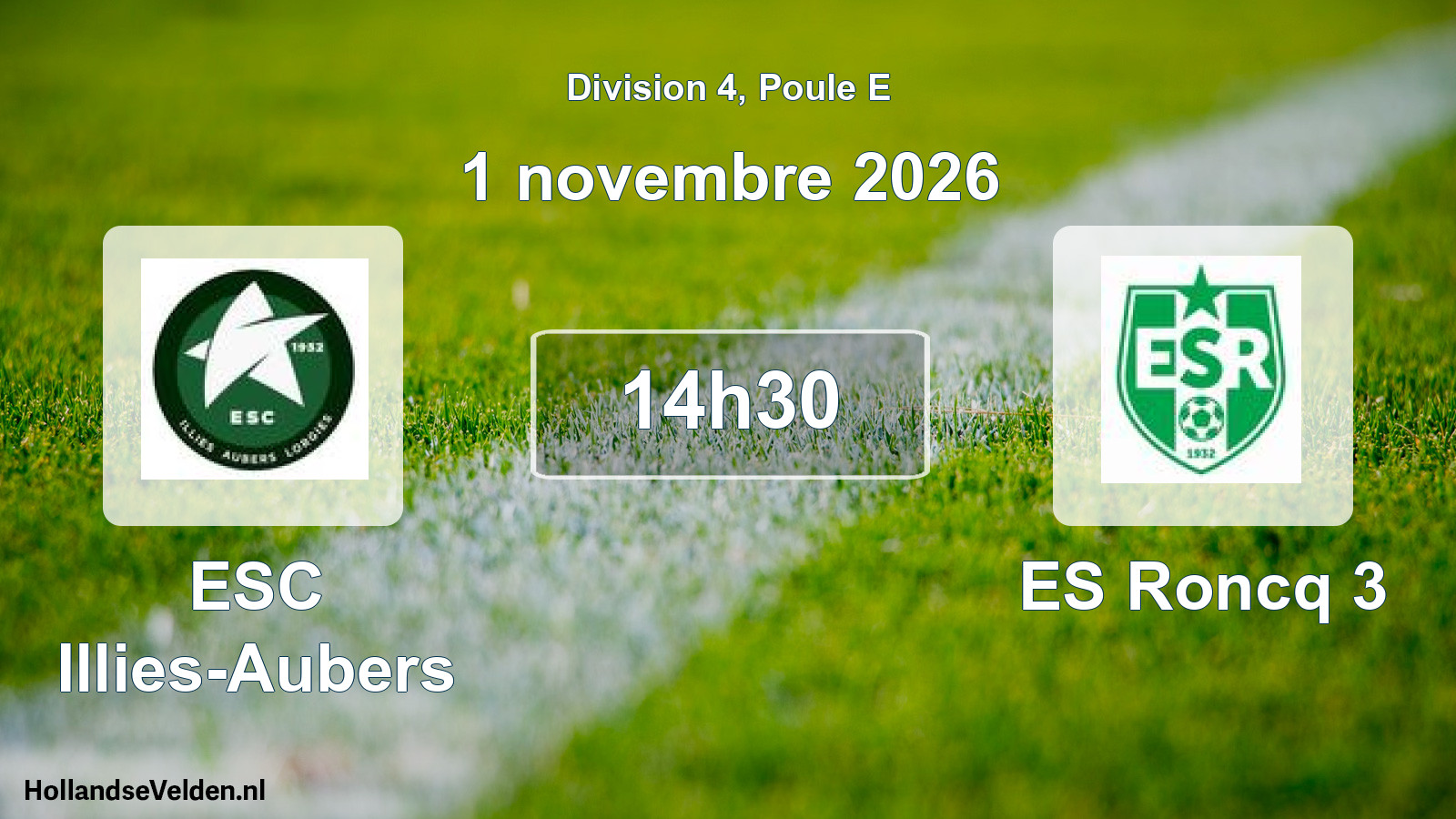 Scheduled Match: ESC Illies-Aubers - ES Roncq 3 (1 November 2026)