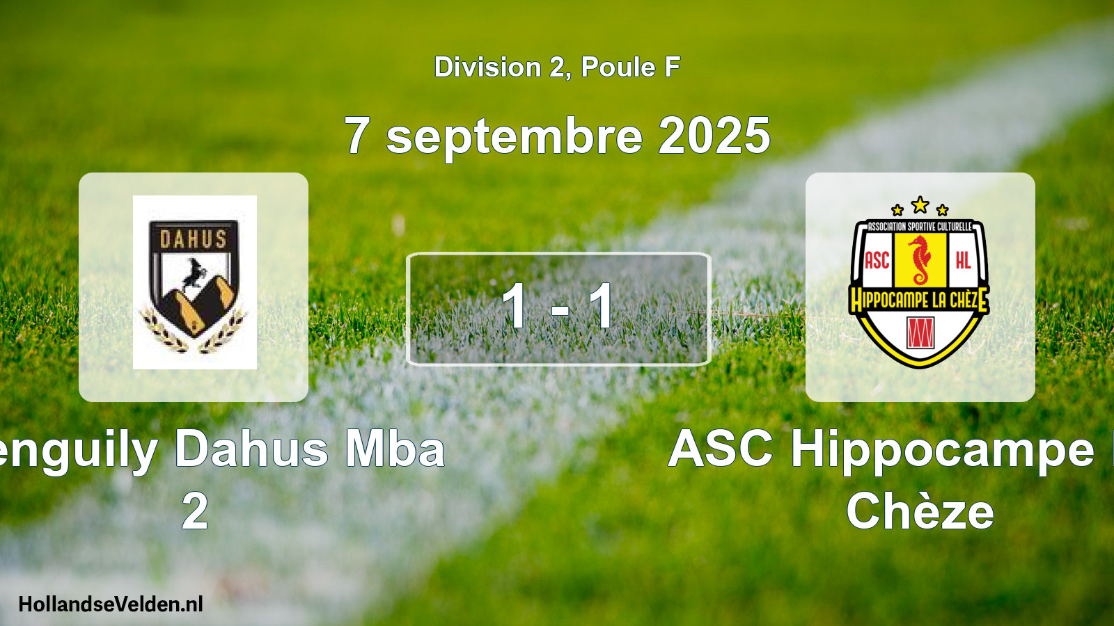 Match joué: Penguily Dahus Mba 2 - ASC Hippocampe La Chèze 1 - 1 (7 septembre 2025)