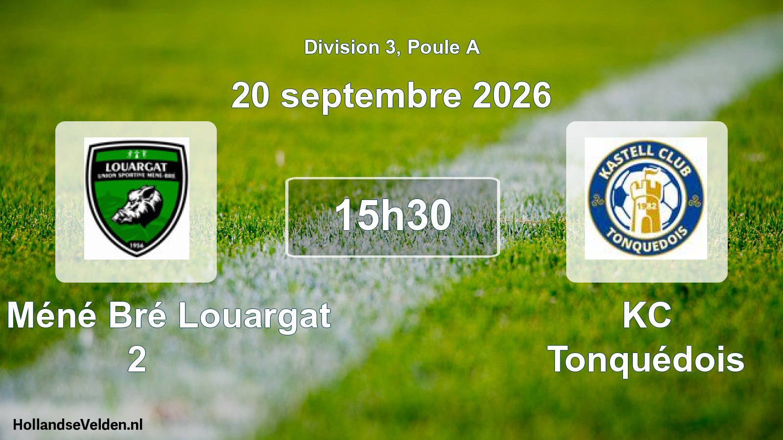 Match programmé: US Méné Bré Louargat 2 - KC Tonquédois (20 septembre 2026)