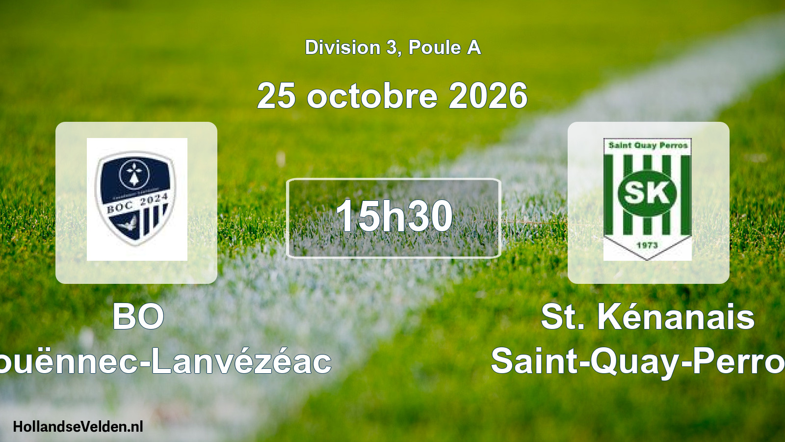 Match programmé: BO Caouënnec-Lanvézéac - St. Kénanais Saint-Quay-Perros (25 octobre 2026)