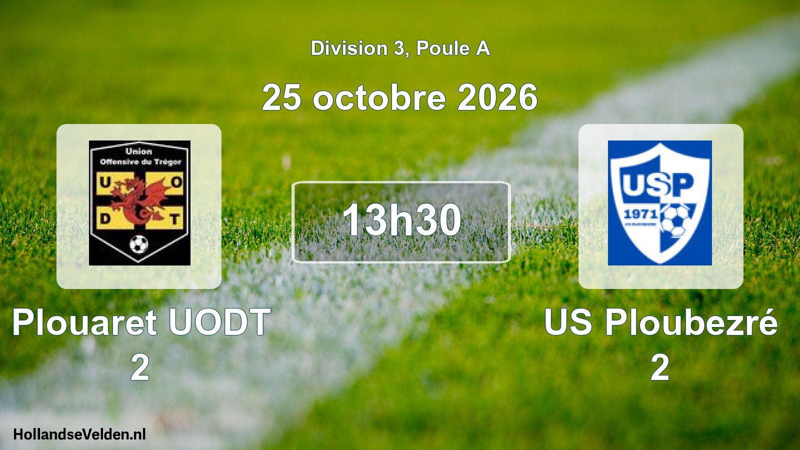 Match programmé: Plouaret UODT 2 - US Ploubezré 2 (25 octobre 2026)