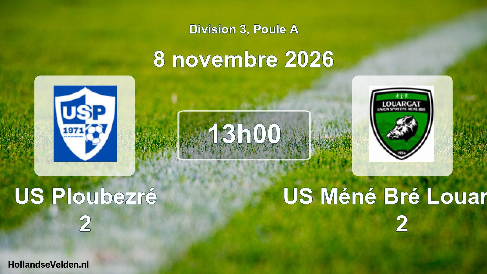 Match programmé: US Ploubezré 2 - US Méné Bré Louargat 2 (8 novembre 2026)
