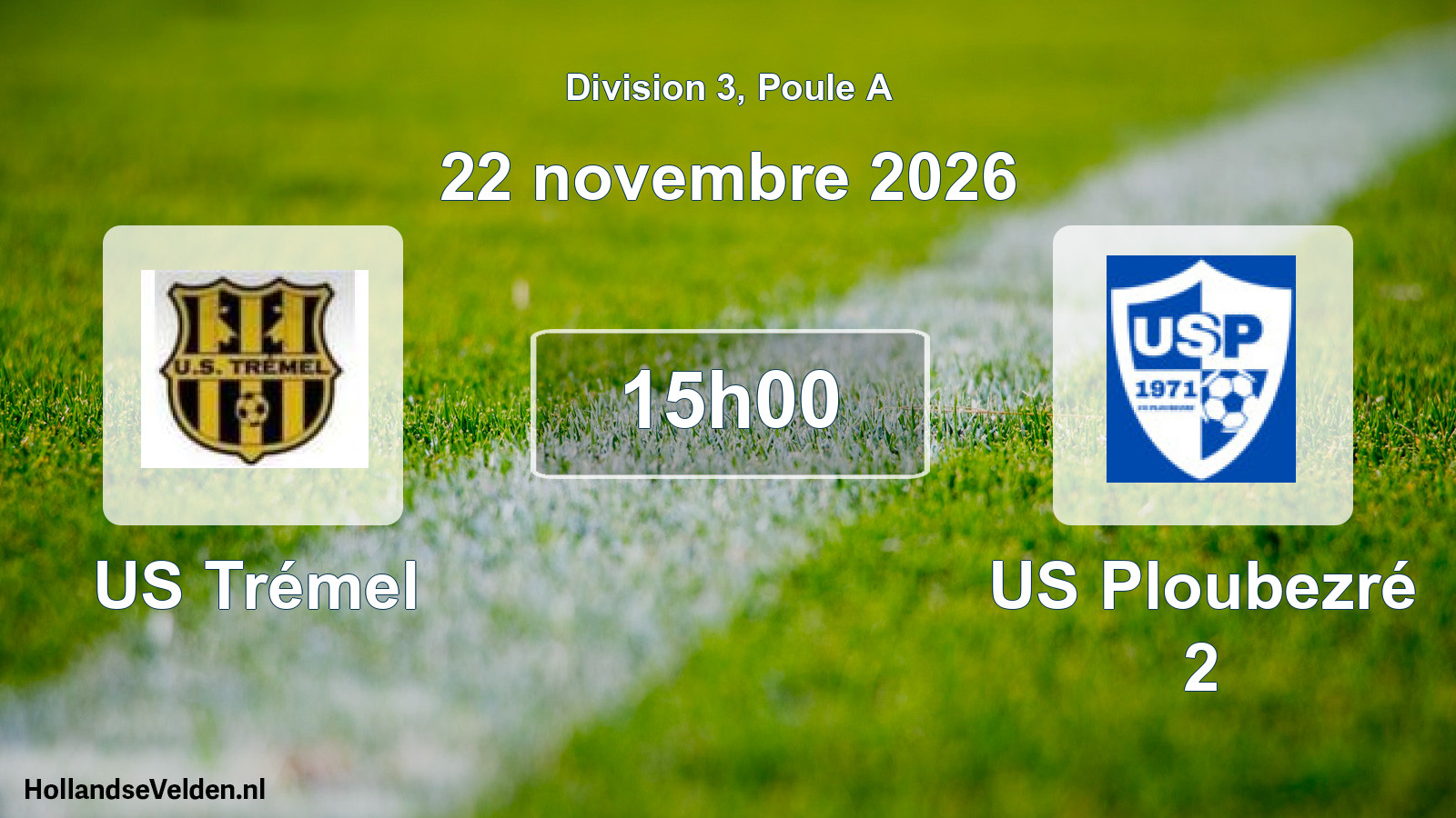 Match programmé: US Trémel - US Ploubezré 2 (22 novembre 2026)