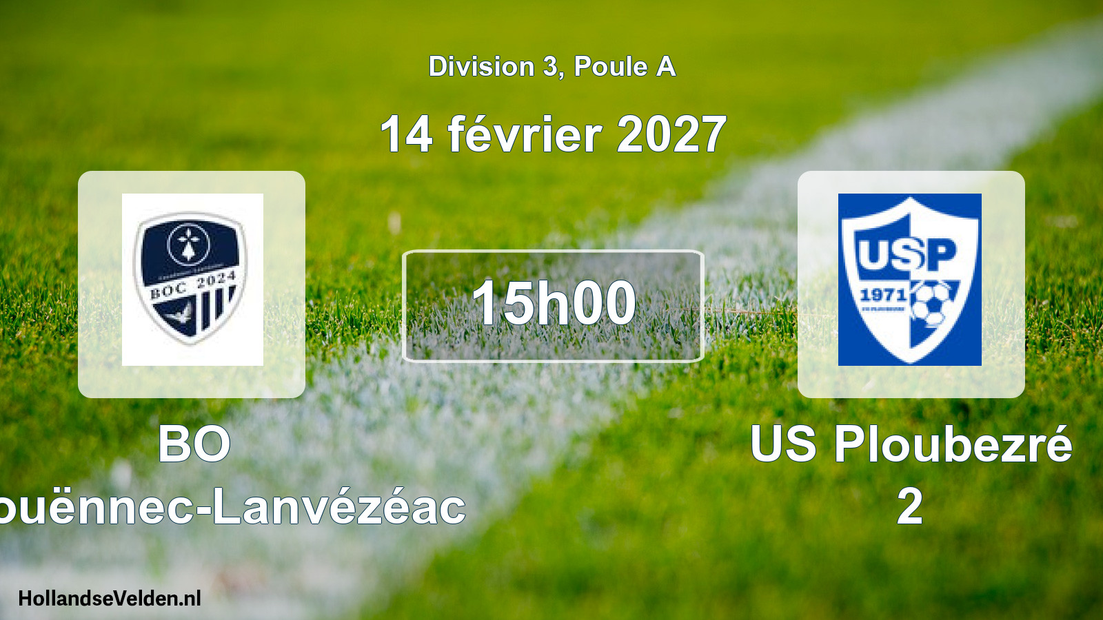Match programmé: BO Caouënnec-Lanvézéac - US Ploubezré 2 (14 février 2027)