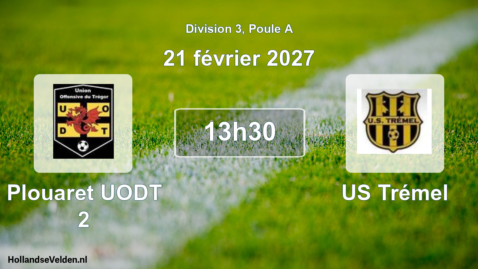 Match programmé: Plouaret UODT 2 - US Trémel (21 février 2027)