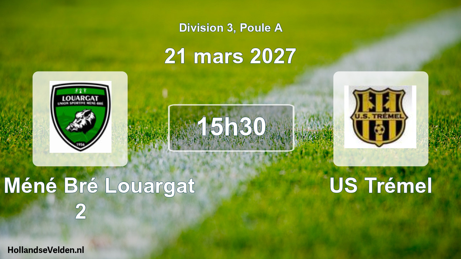 Match programmé: US Méné Bré Louargat 2 - US Trémel (21 mars 2027)
