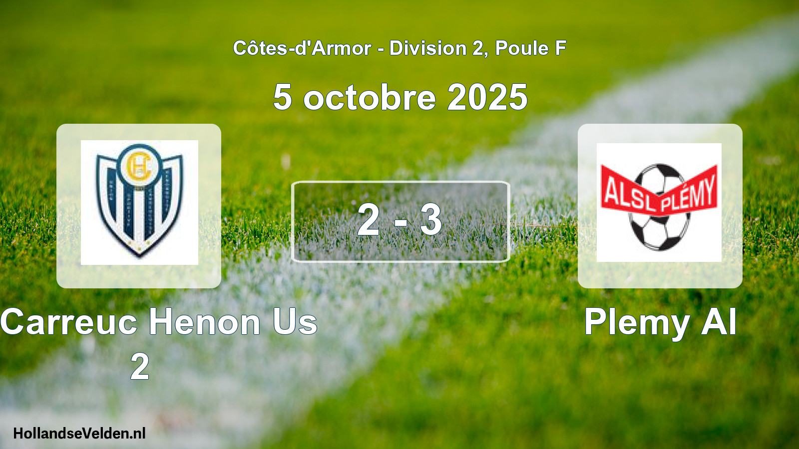 Gespeelde wedstrijd: St Carreuc Henon Us 2 - Plemy Al 2 - 3 (5 oktober 2025)