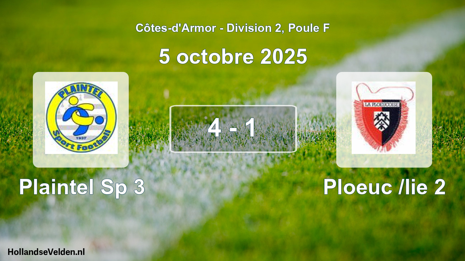 Total number of matches played: Plaintel Sp 3 - Ploeuc /lie 2 4 - 1 (5 October 2025)