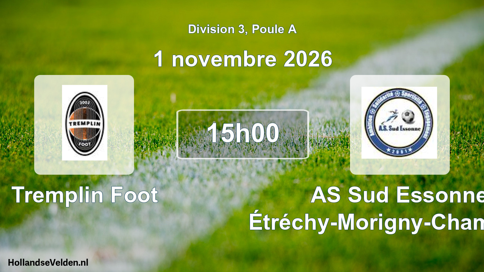 Match programmé: Tremplin Foot - AS Sud Essonne Étréchy-Morigny-Champigny (1 novembre 2026)