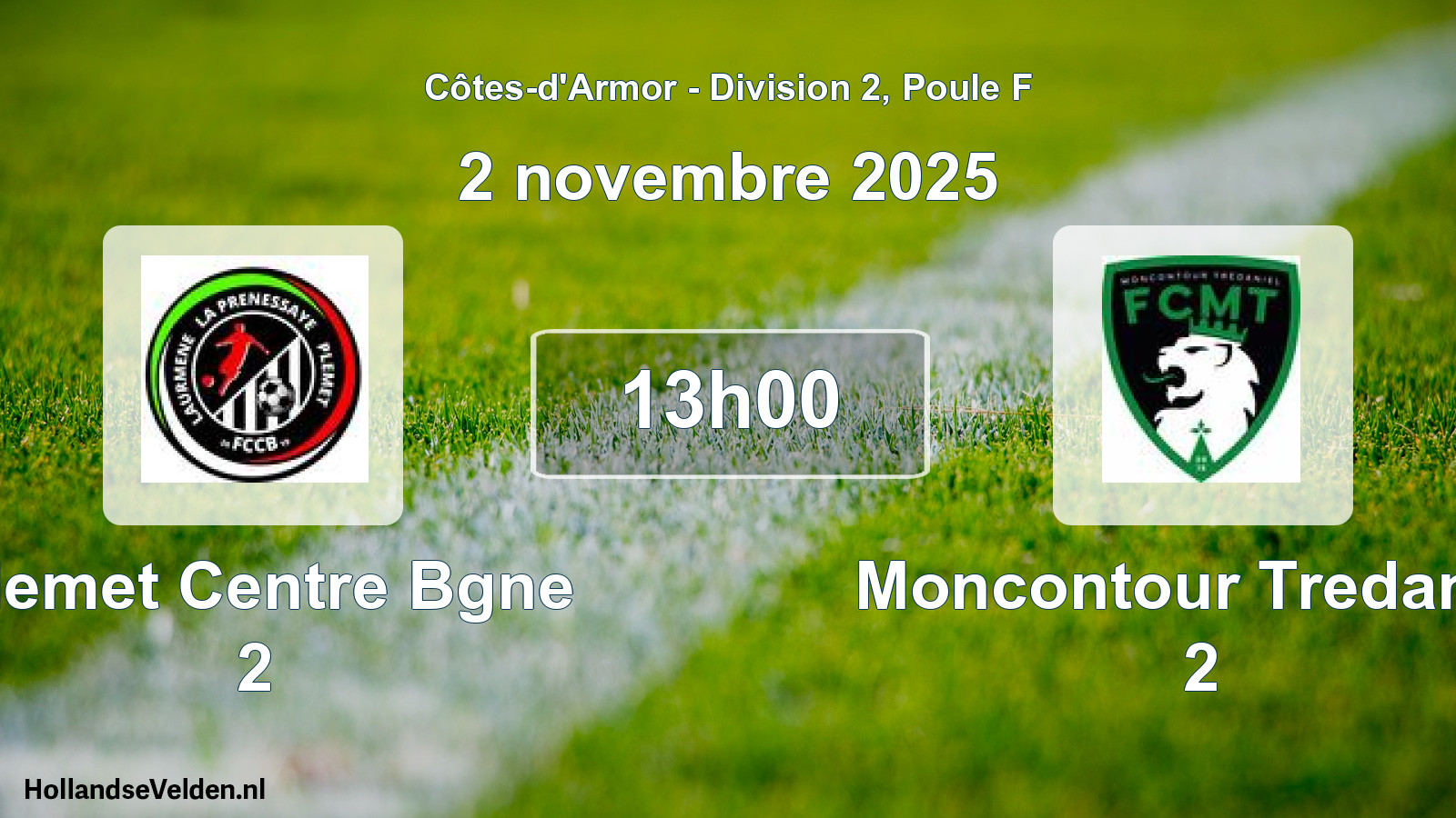 Geplande wedstrijd: Plemet Centre Bgne 2 - Moncontour Tredaniel 2 (2 novembre 2025)