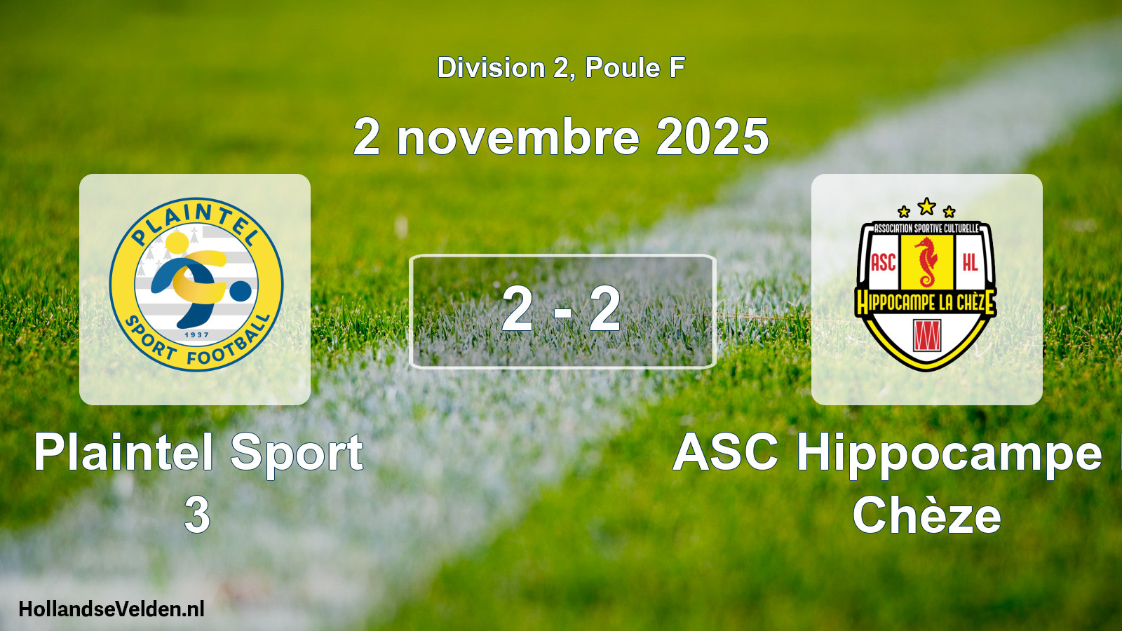 Match joué: Plaintel Sport 3 - ASC Hippocampe La Chèze 2 - 2 (2 novembre 2025)