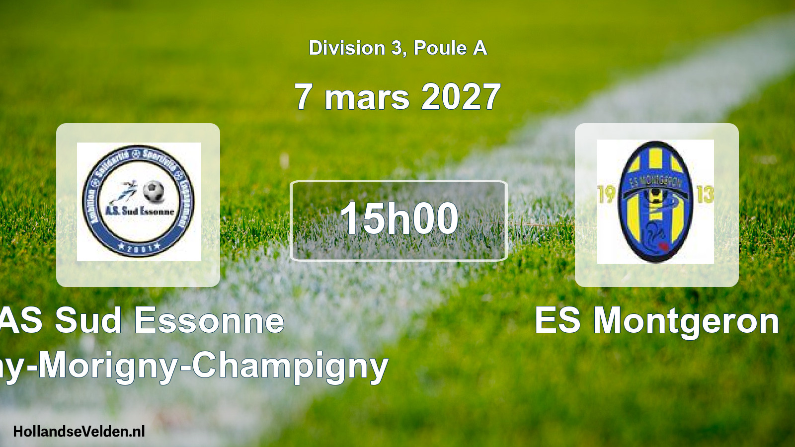 Match programmé: AS Sud Essonne Étréchy-Morigny-Champigny - ES Montgeron (7 mars 2027)