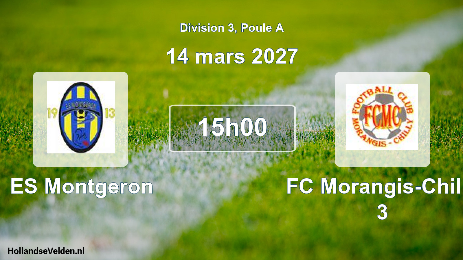 Match programmé: ES Montgeron - FC Morangis-Chilly 3 (14 mars 2027)
