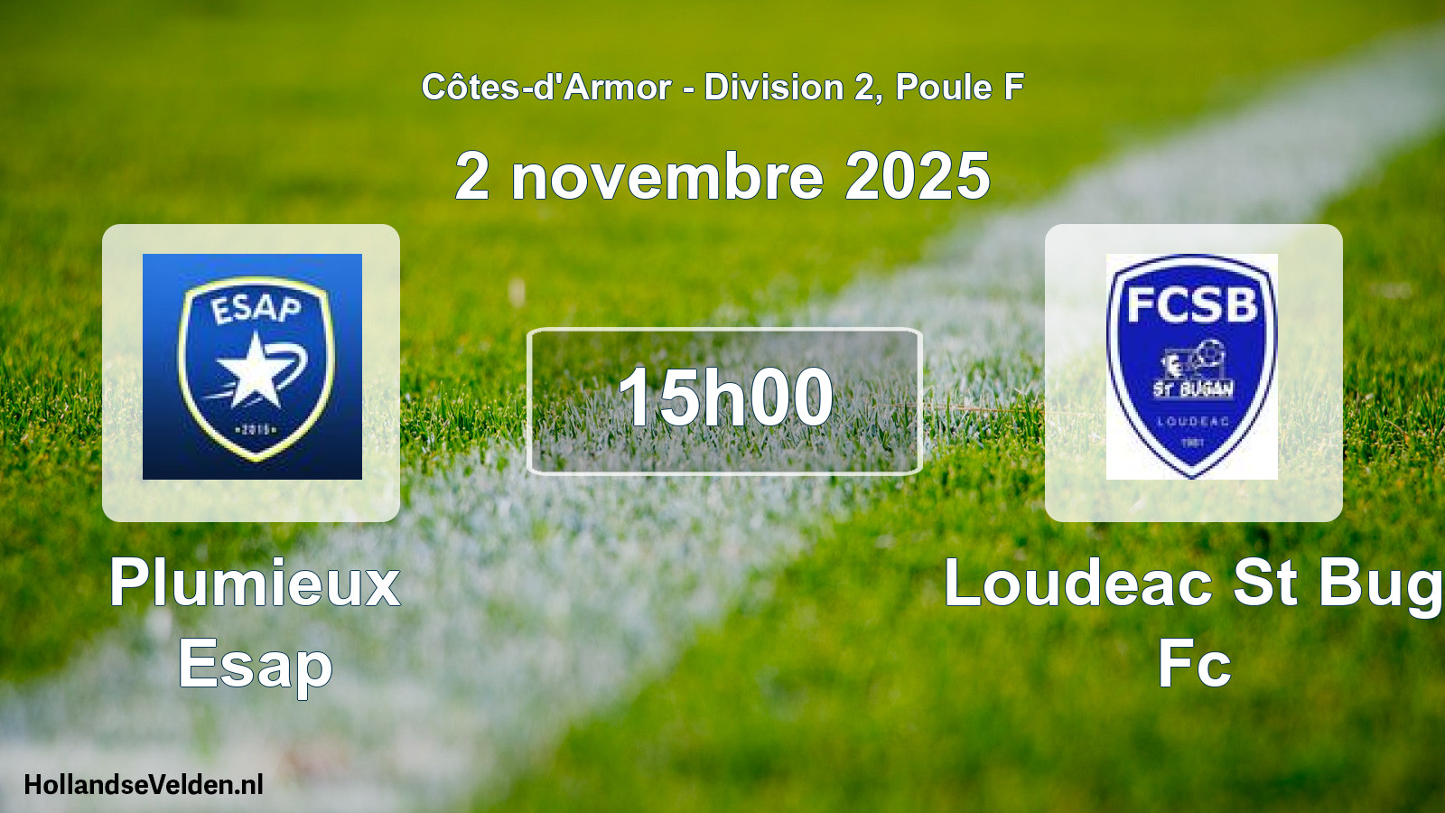 Geplande wedstrijd: Plumieux Esap - Loudeac St Bug Fc (2 novembre 2025)