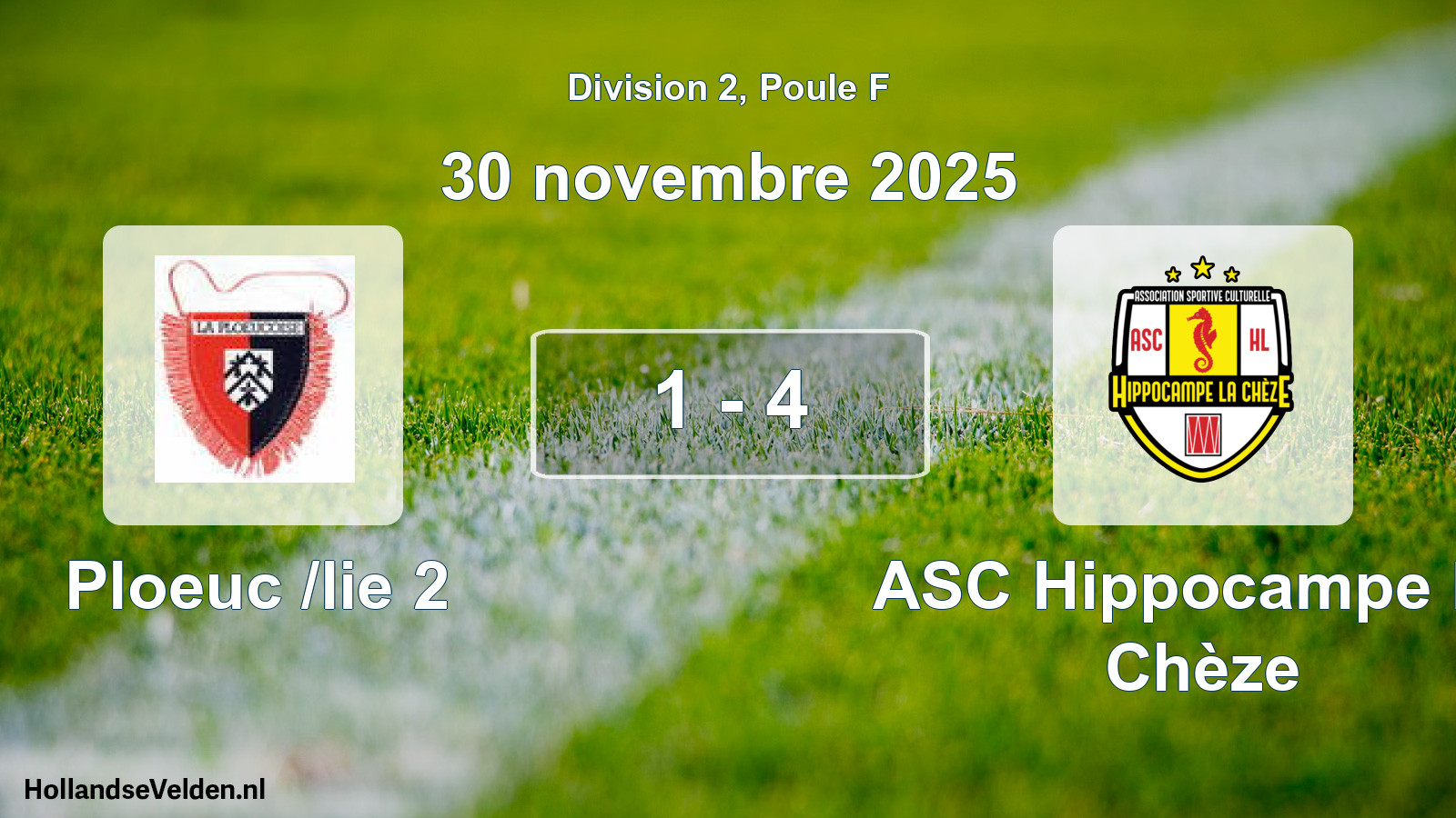 Total number of matches played: Ploeuc /lie 2 - ASC Hippocampe La Chèze 1 - 4 (30 November 2025)