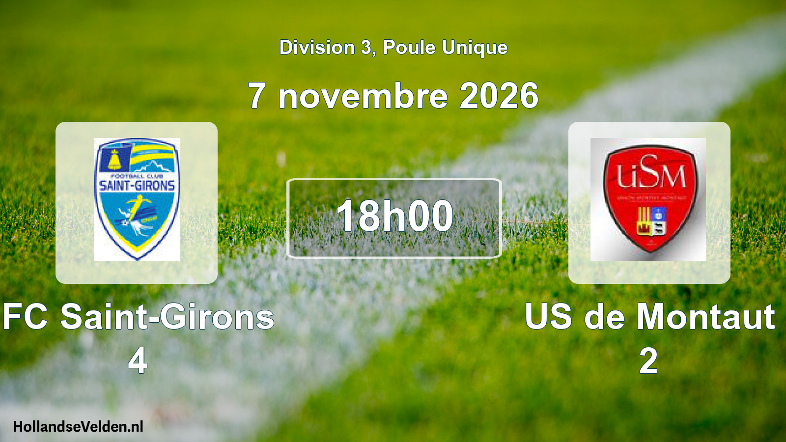 Match programmé: FC Saint-Girons 4 - US de Montaut 2 (7 novembre 2026)