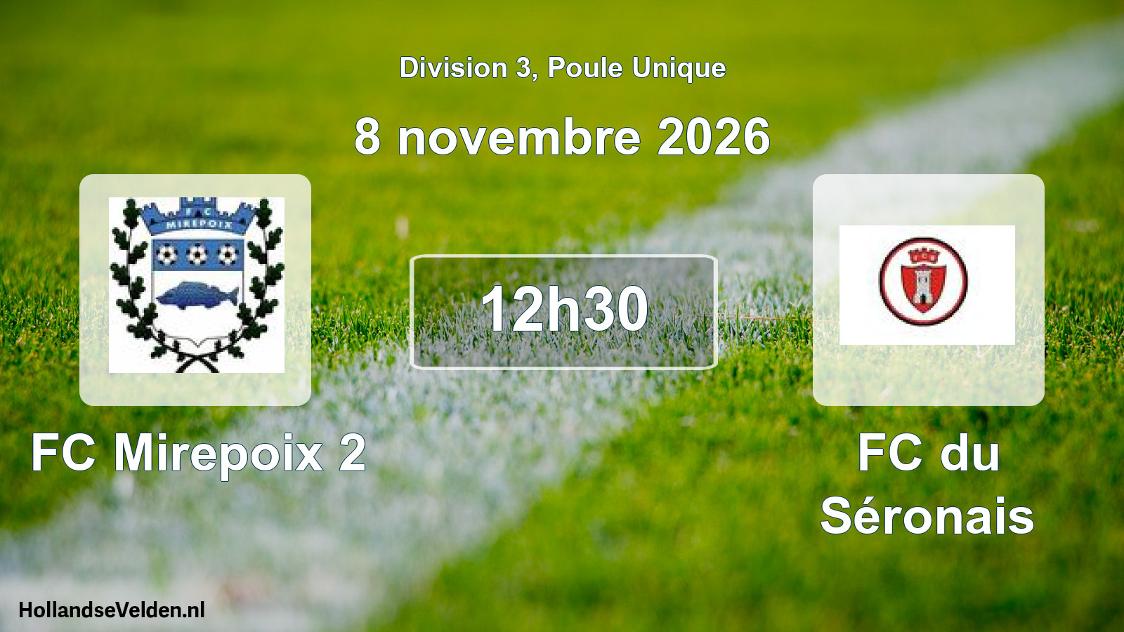 Match programmé: FC Mirepoix 2 - FC du Séronais (8 novembre 2026)