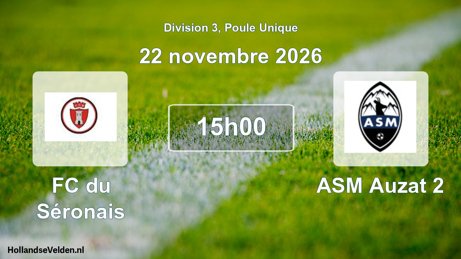 Match programmé: FC du Séronais - ASM Auzat 2 (22 novembre 2026)