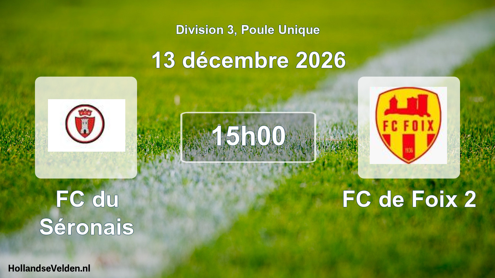 Match programmé: FC du Séronais - FC de Foix 2 (13 décembre 2026)