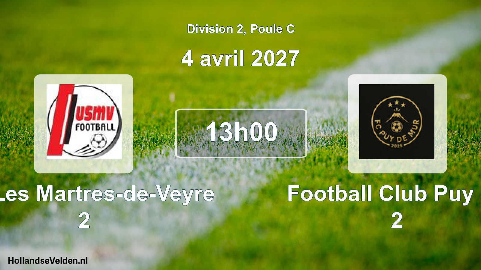 Match programmé: US Les Martres-de-Veyre 2 - Football Club Puy De 2 (4 avril 2027)