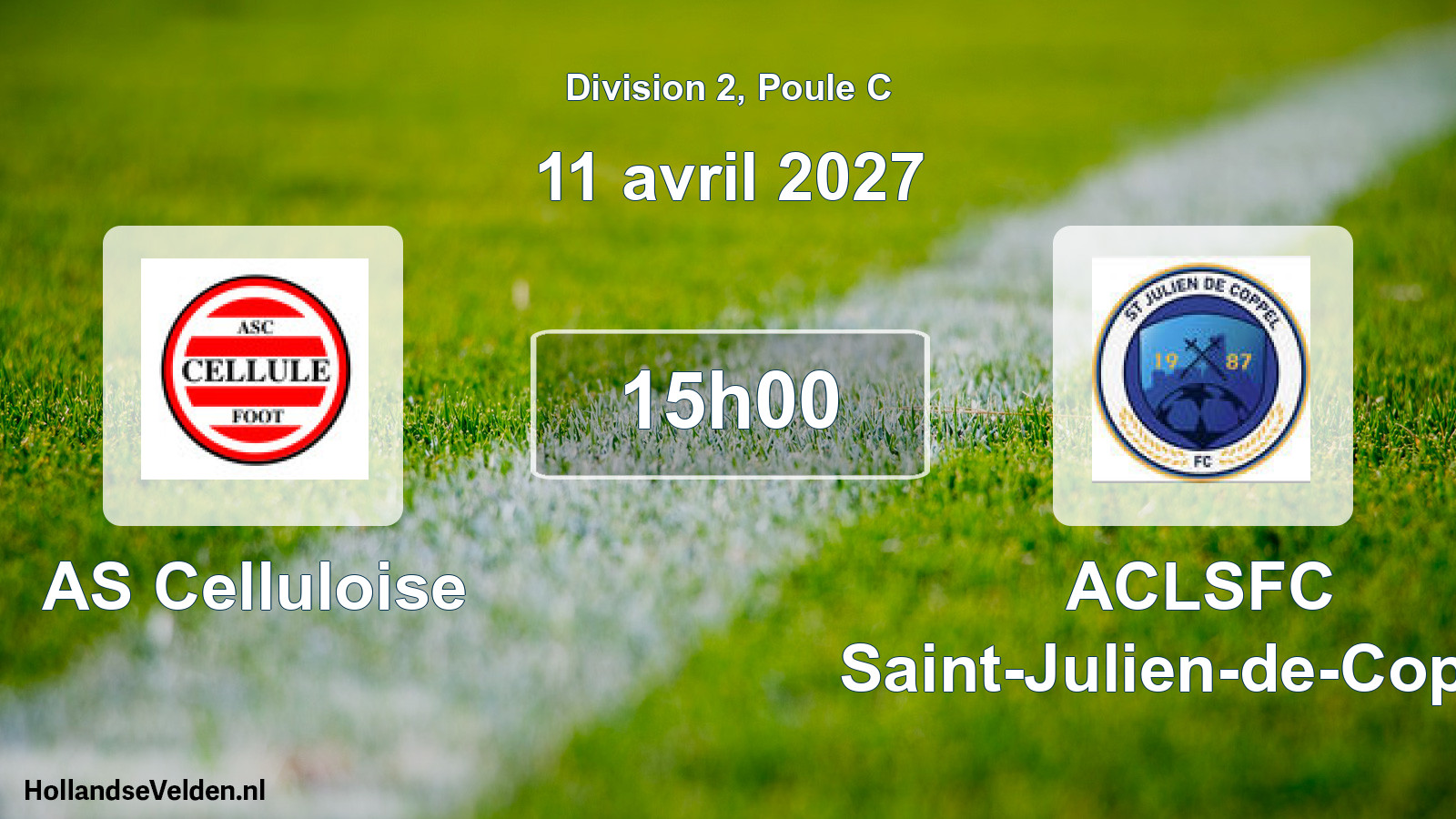 Match programmé: AS Celluloise - ACLSFC Saint-Julien-de-Coppel (11 avril 2027)