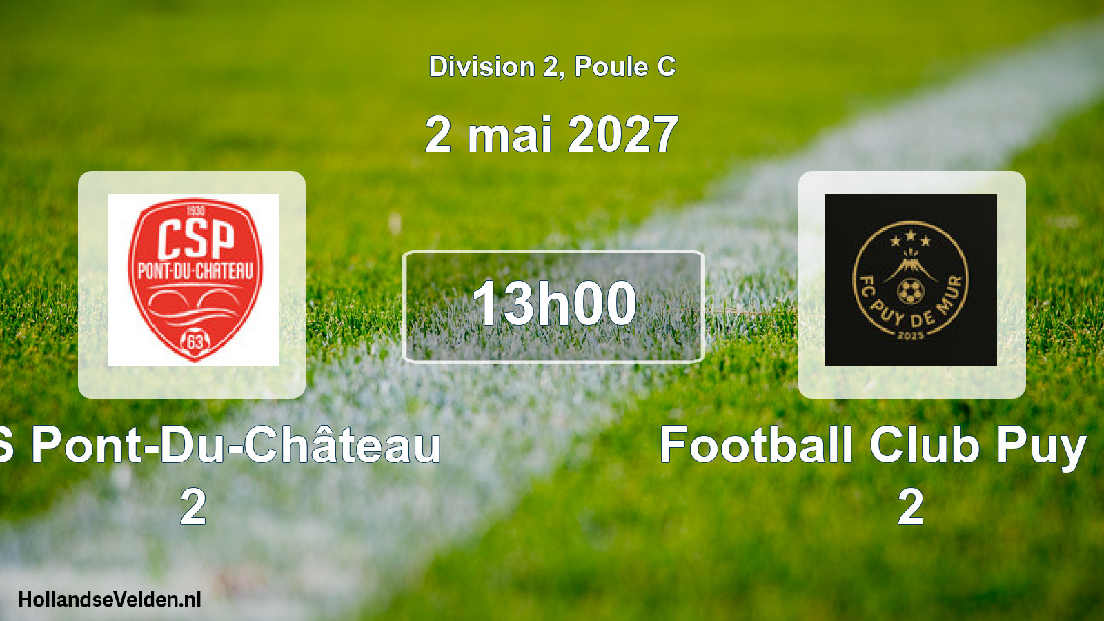 Match programmé: CS Pont-Du-Château 2 - Football Club Puy De 2 (2 mai 2027)