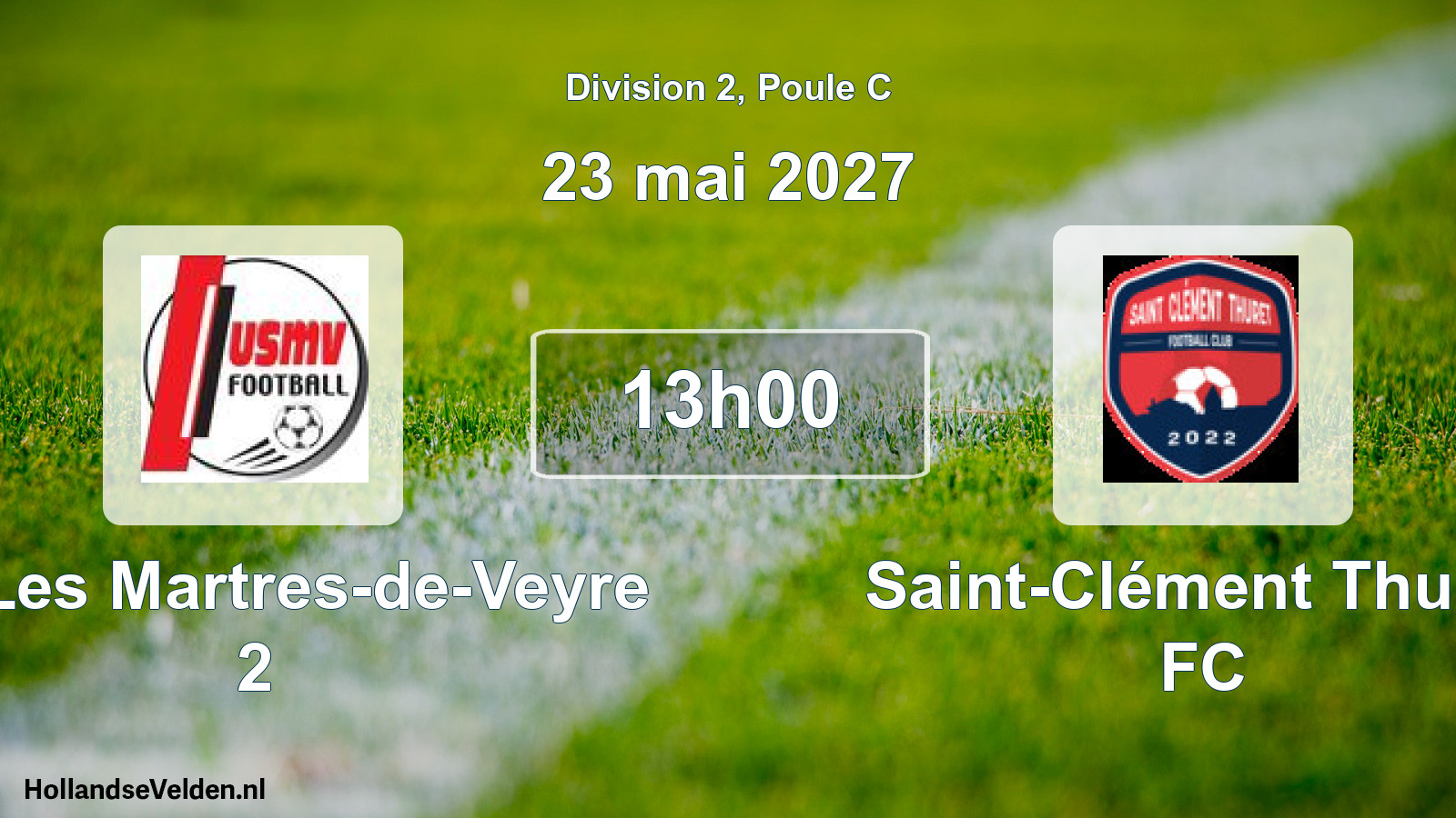 Match programmé: US Les Martres-de-Veyre 2 - Saint-Clément Thuret FC (23 mai 2027)