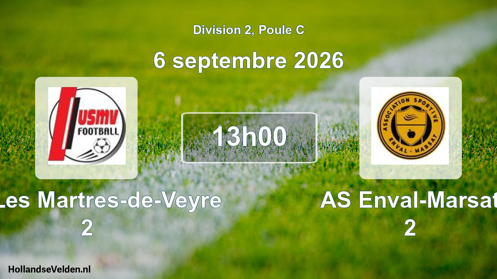 Match programmé: US Les Martres-de-Veyre 2 - AS Enval-Marsat 2 (6 septembre 2026)