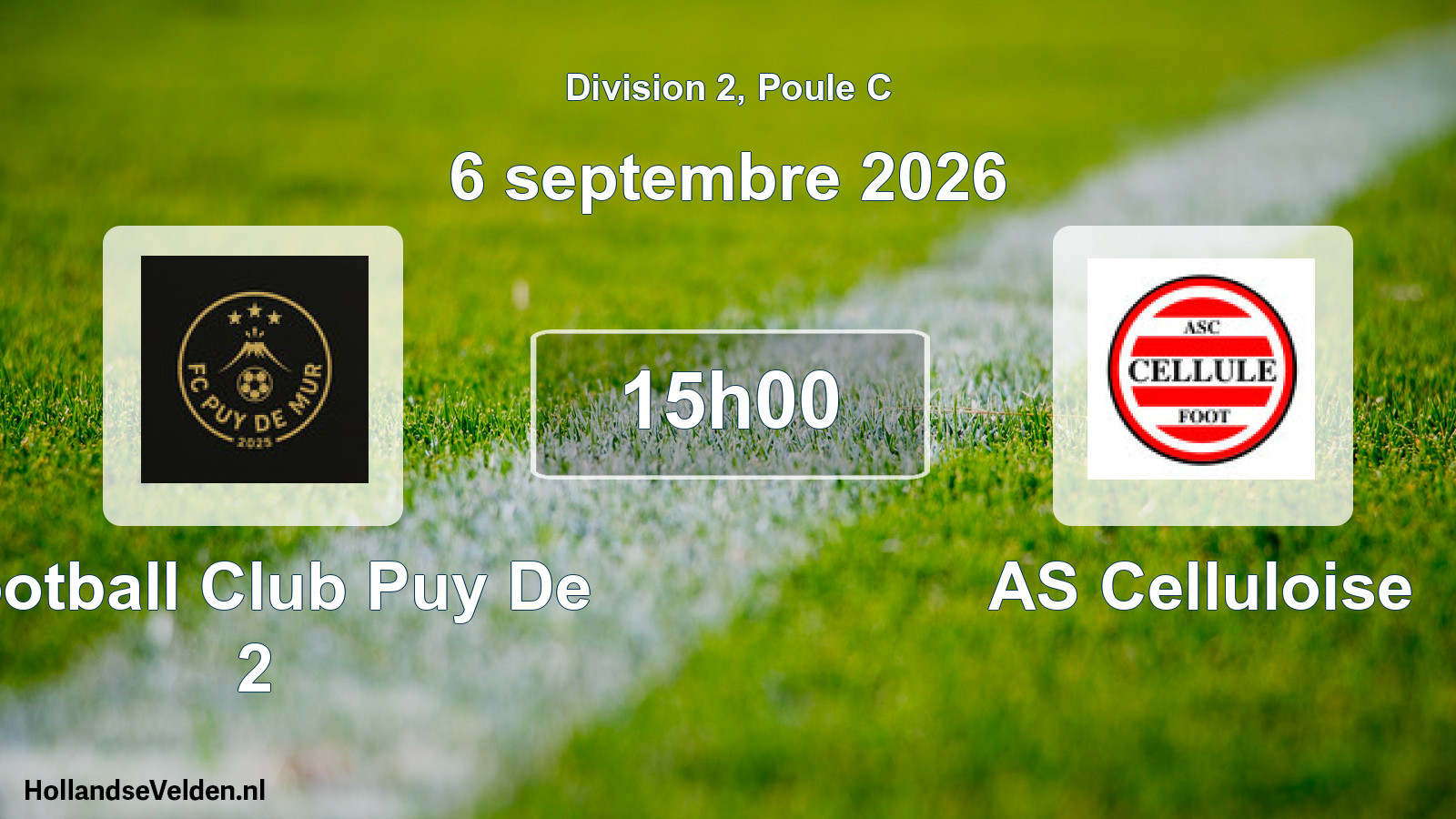Scheduled Match: Football Club Puy De 2 - AS Celluloise (6 September 2026)