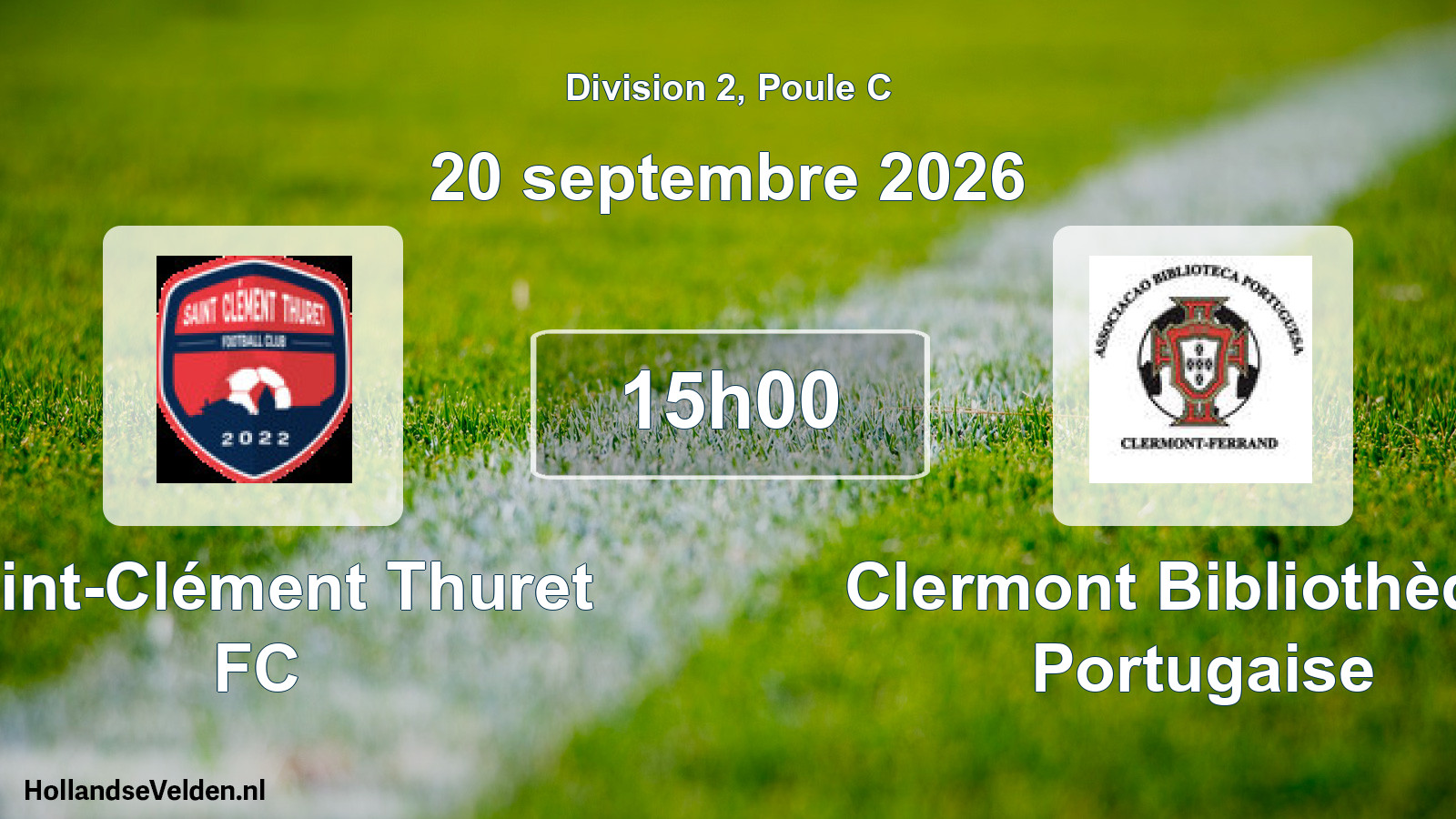 Match programmé: Saint-Clément Thuret FC - Clermont Bibliothèque Portugaise (20 septembre 2026)