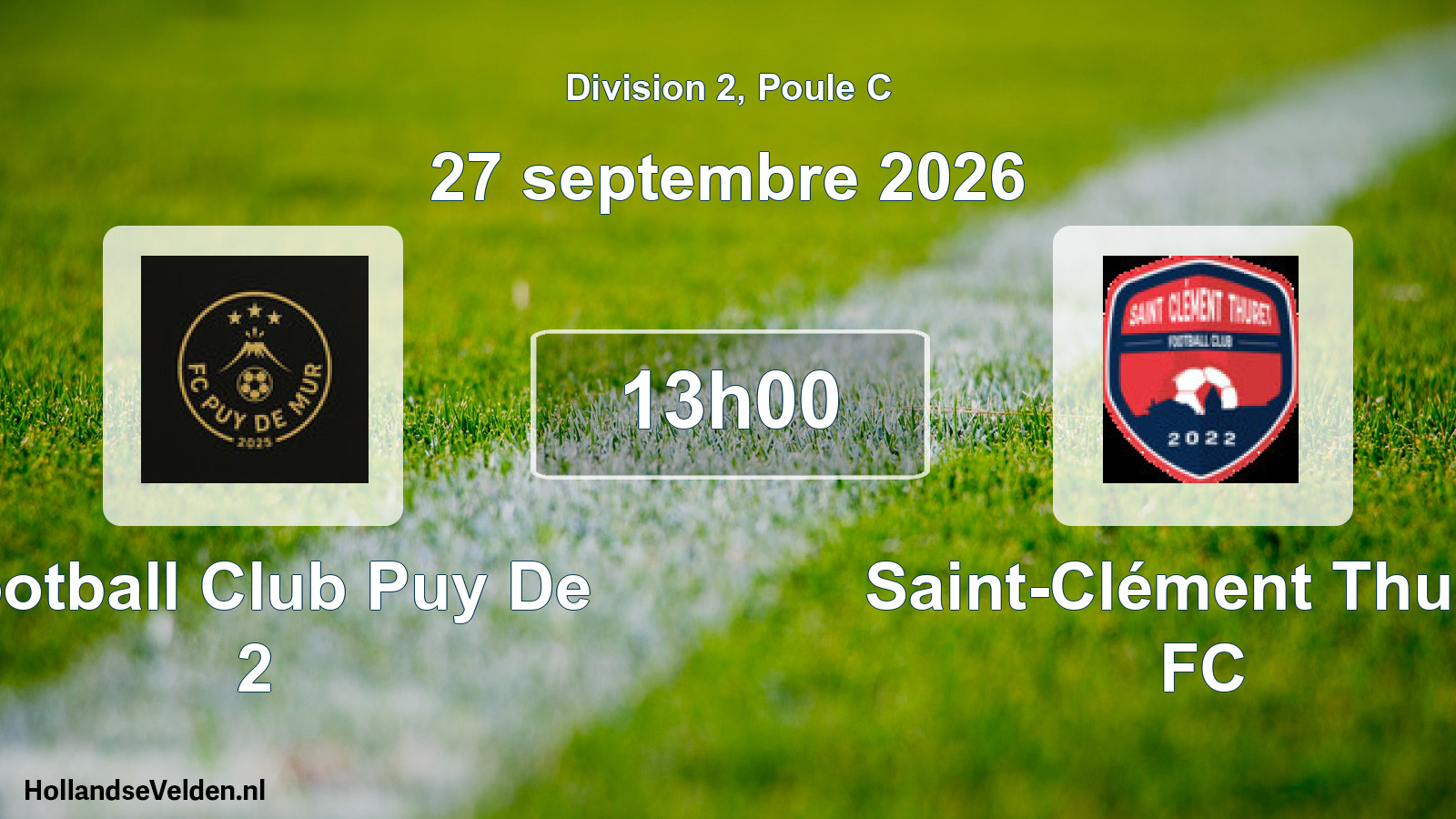Match programmé: Football Club Puy De 2 - Saint-Clément Thuret FC (27 septembre 2026)