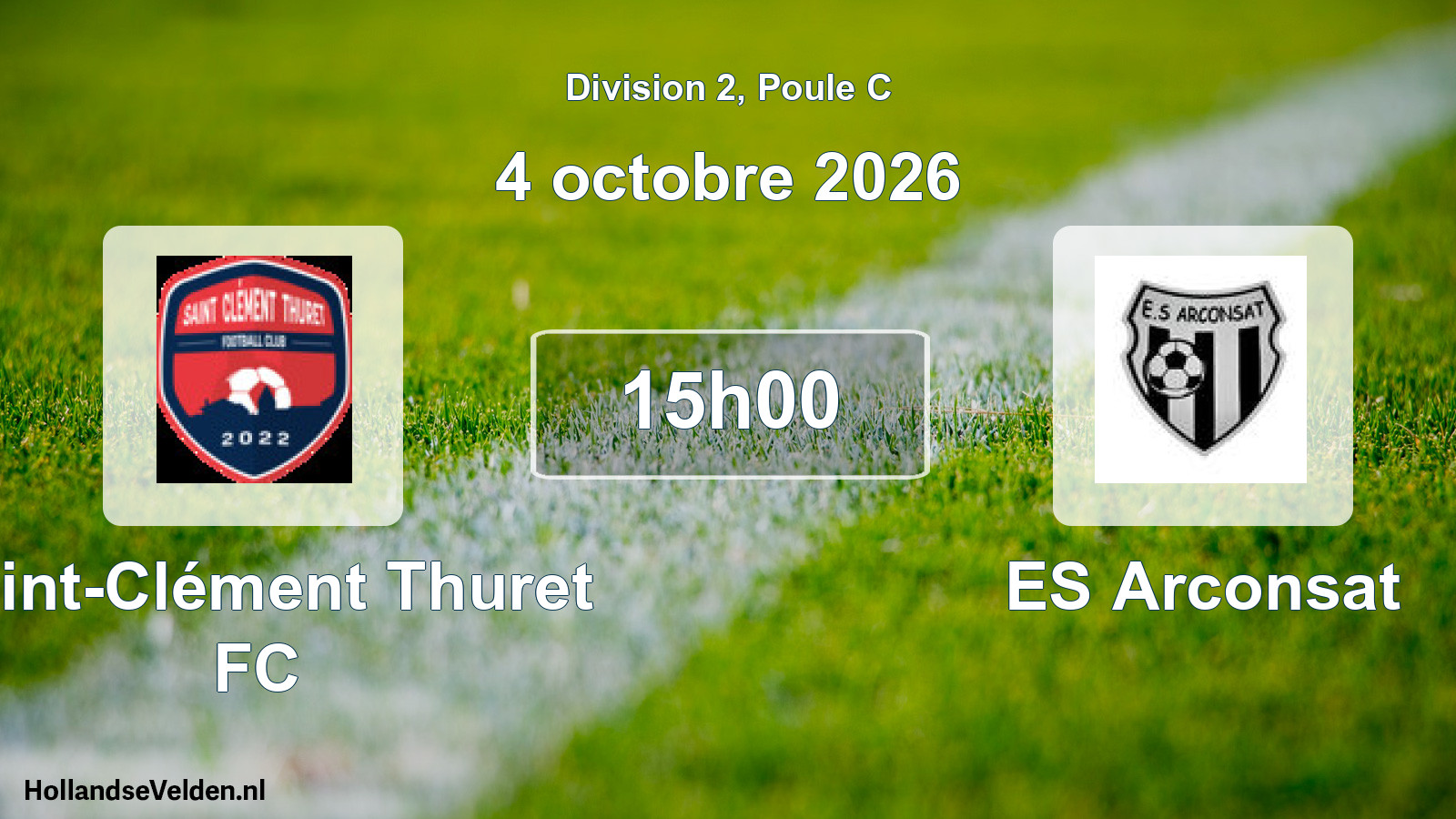 Match programmé: Saint-Clément Thuret FC - ES Arconsat (4 octobre 2026)