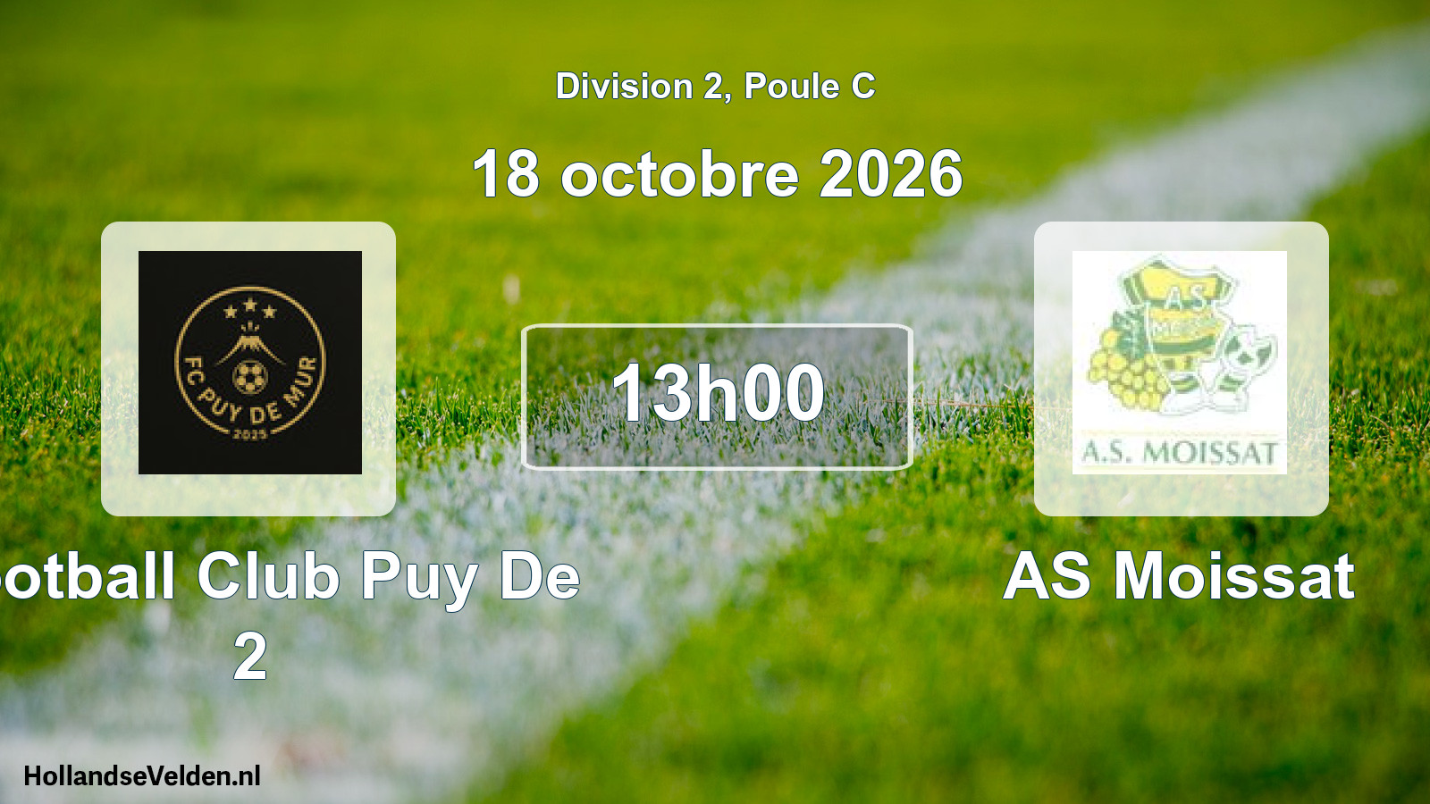 Scheduled Match: Football Club Puy De 2 - AS Moissat (18 October 2026)