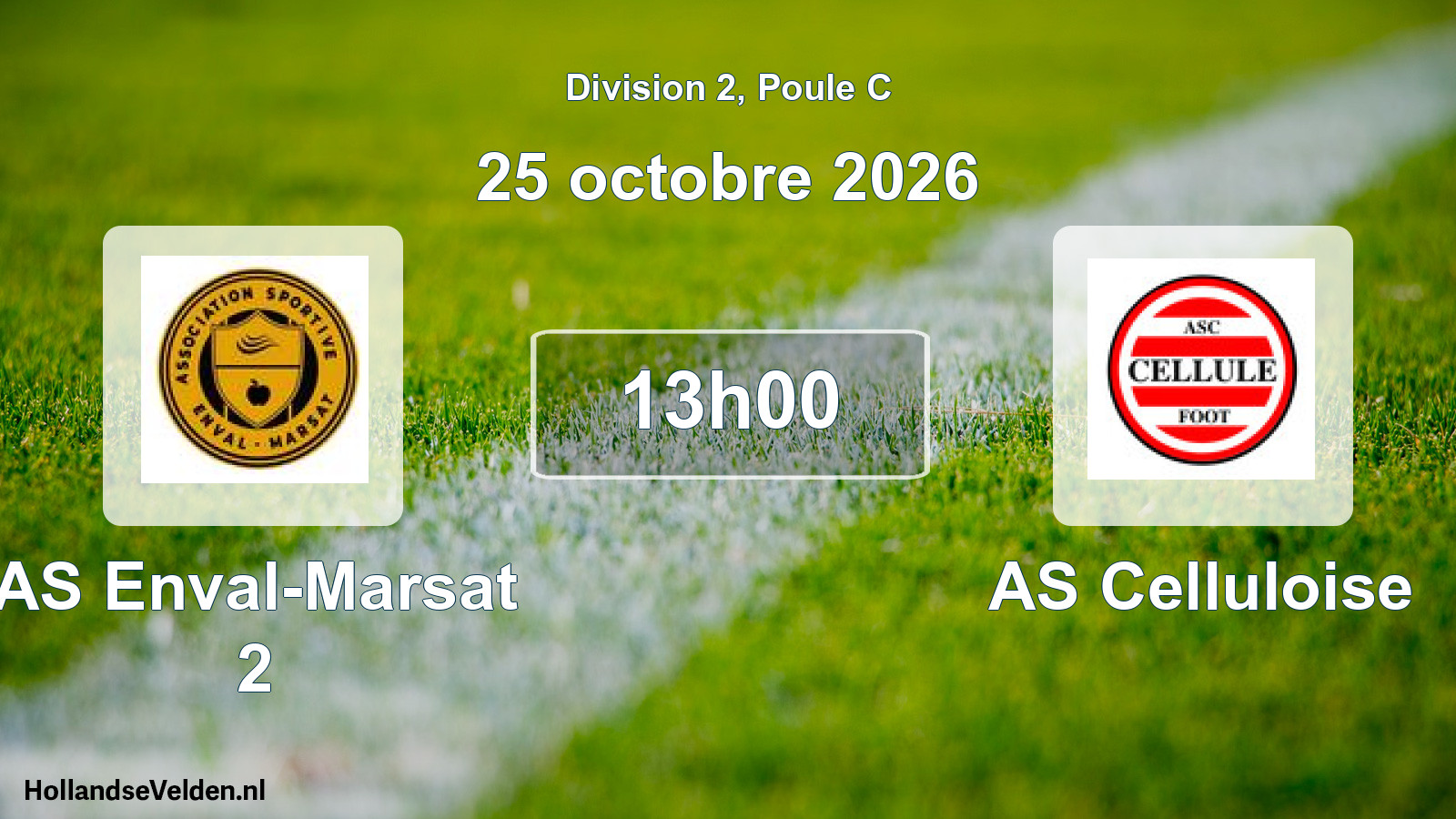 Match programmé: AS Enval-Marsat 2 - AS Celluloise (25 octobre 2026)