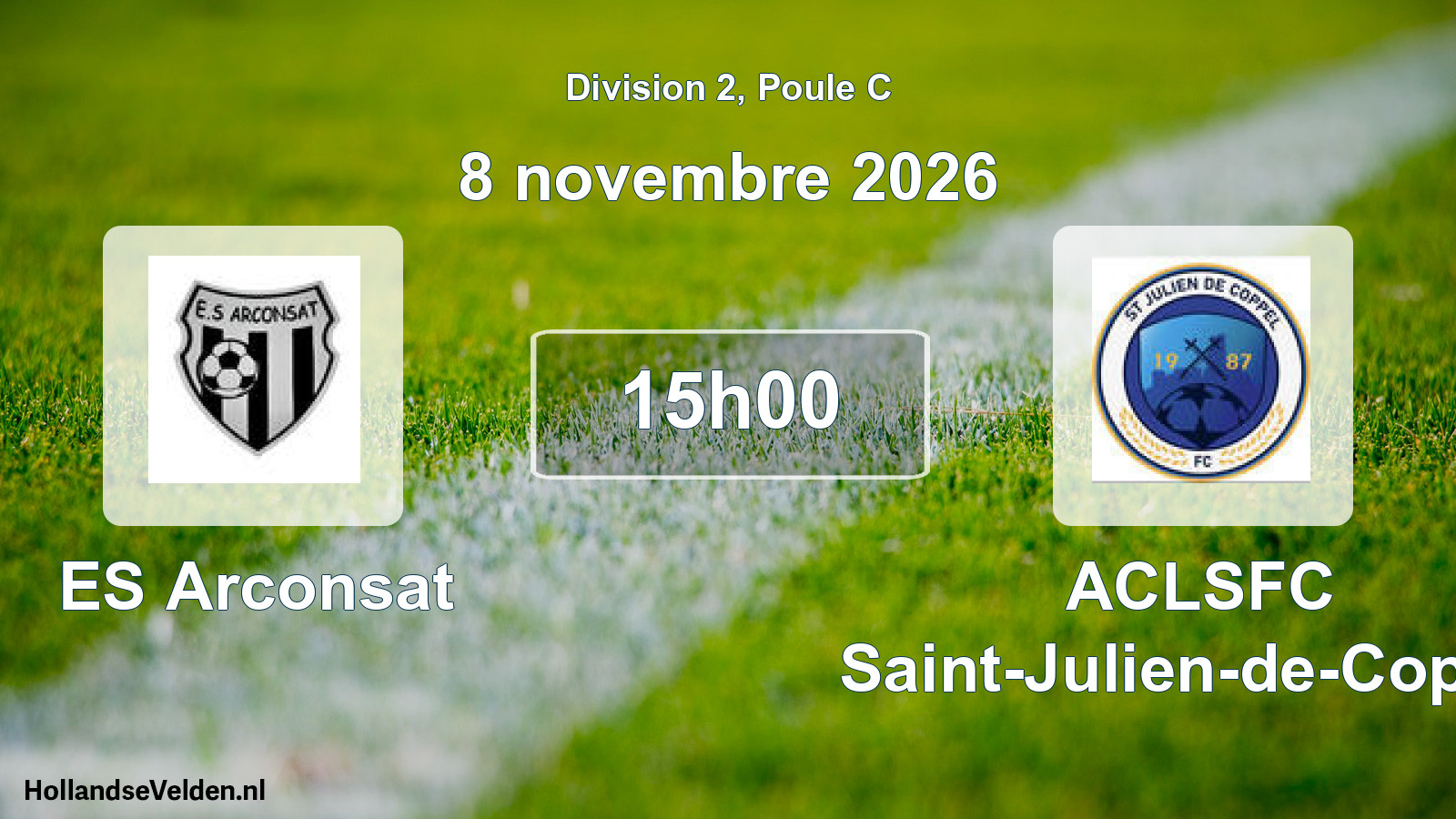 Match programmé: ES Arconsat - ACLSFC Saint-Julien-de-Coppel (8 novembre 2026)