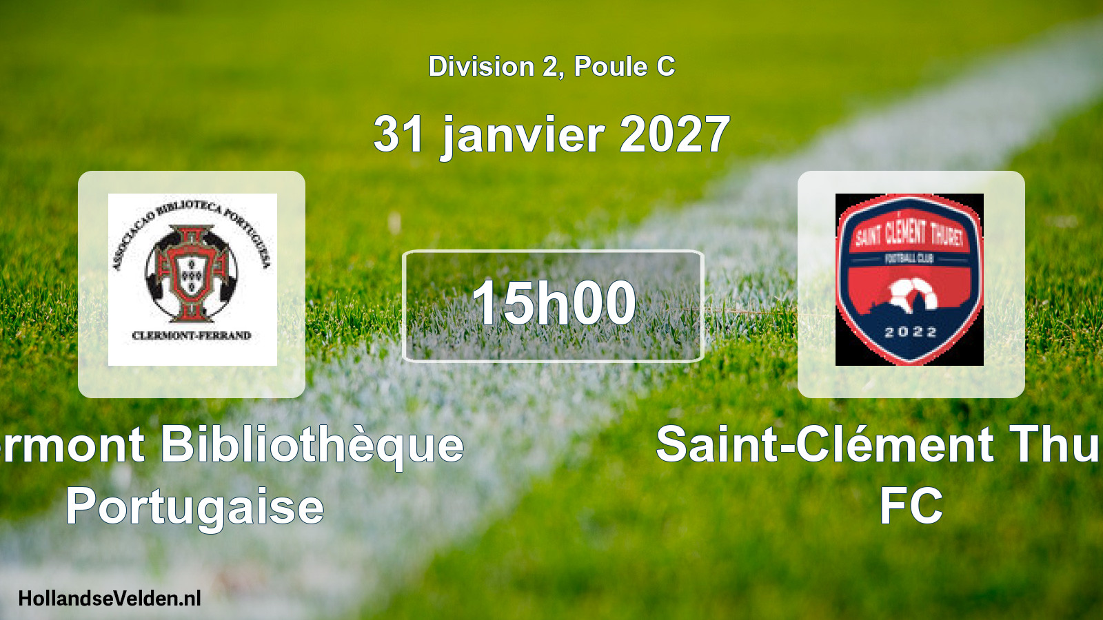 Match programmé: Clermont Bibliothèque Portugaise - Saint-Clément Thuret FC (31 janvier 2027)