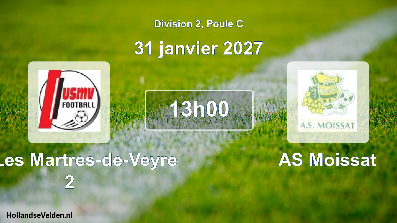 Match programmé: US Les Martres-de-Veyre 2 - AS Moissat (31 janvier 2027)