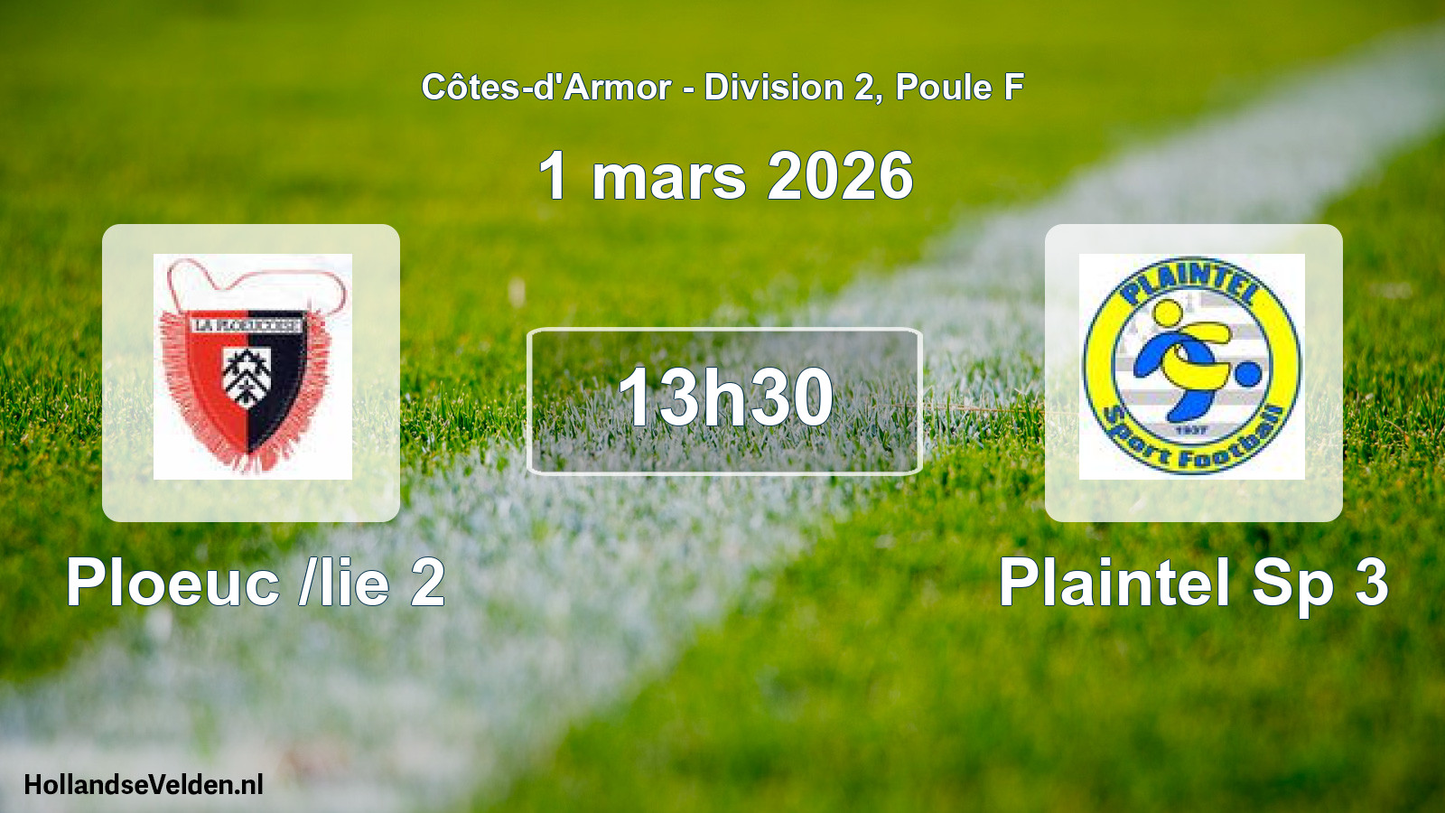 Geplande wedstrijd: Ploeuc /lie 2 - Plaintel Sp 3 (1 mars 2026)