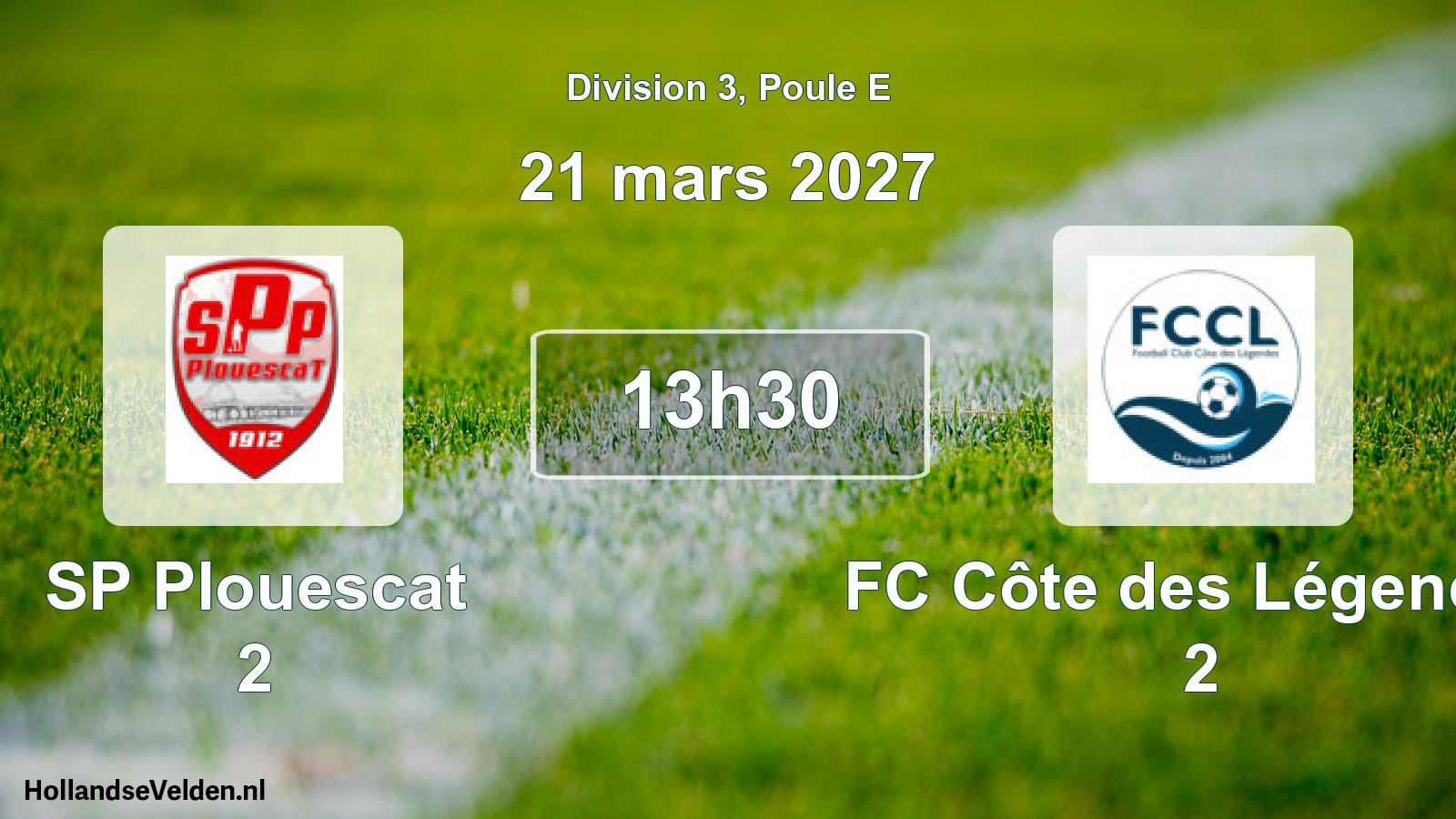 Match programmé: SP Plouescat 2 - FC Côte des Légendes 2 (21 mars 2027)