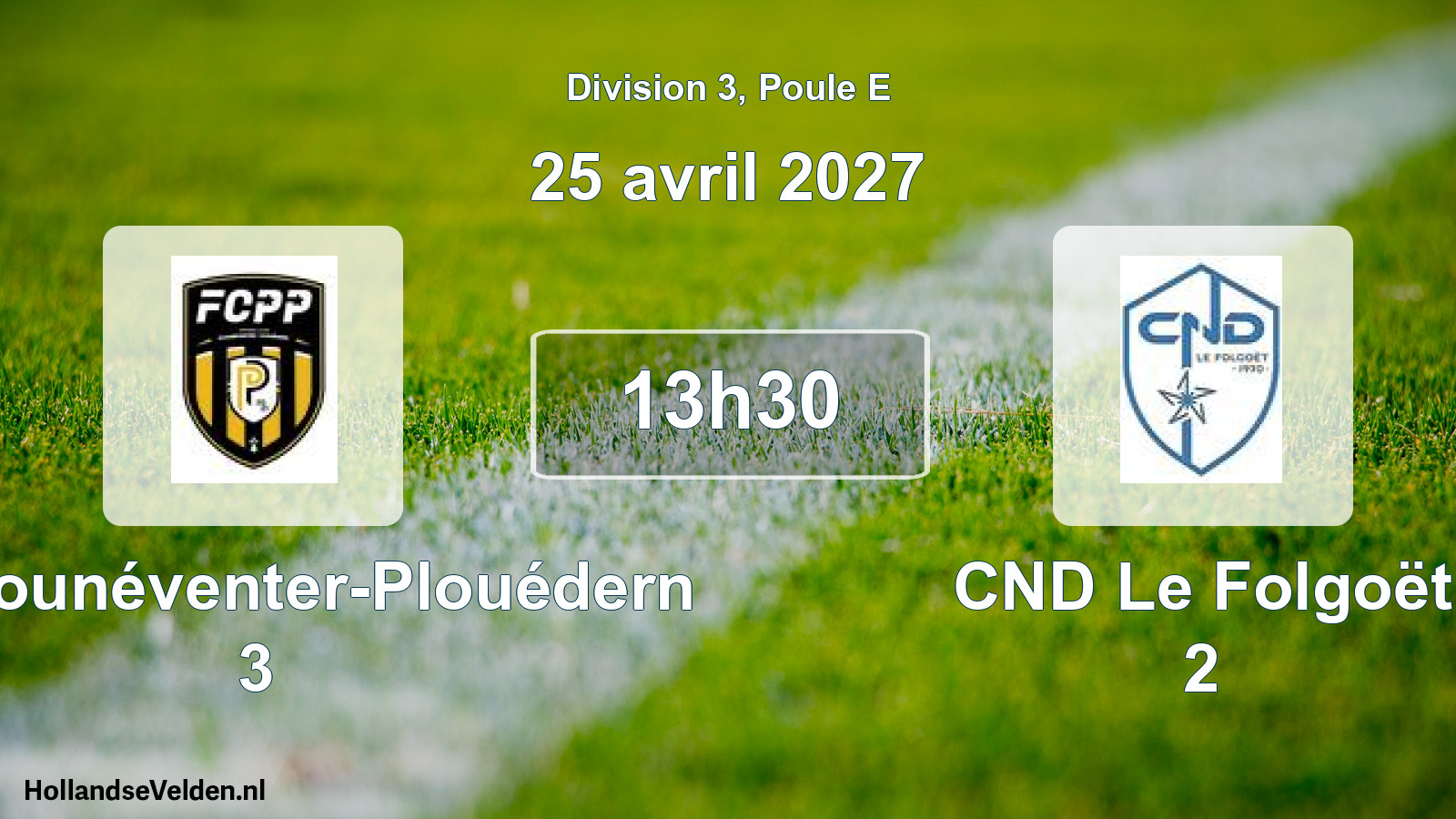 Match programmé: FC Plounéventer-Plouédern 3 - CND Le Folgoët 2 (25 avril 2027)