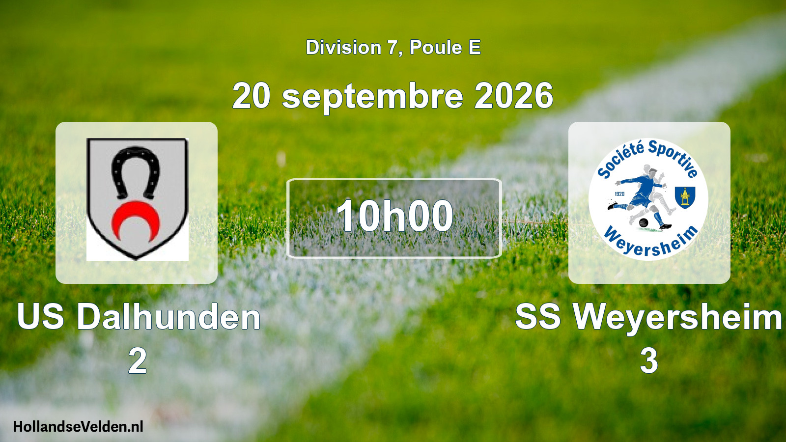 Match programmé: US Dalhunden 2 - SS Weyersheim 3 (20 septembre 2026)