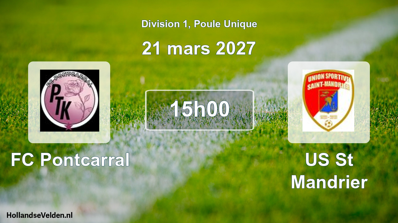 Match programmé: FC Pontcarral - US St Mandrier (21 mars 2027)